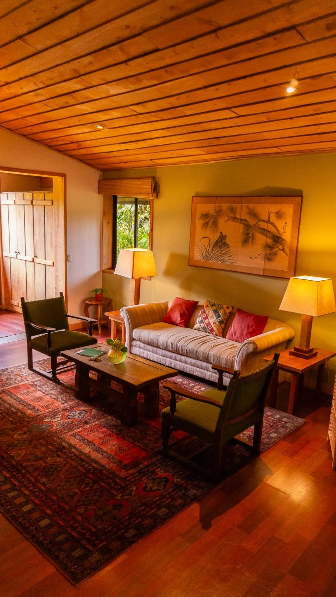 Living room in Poas Volcano Lodge