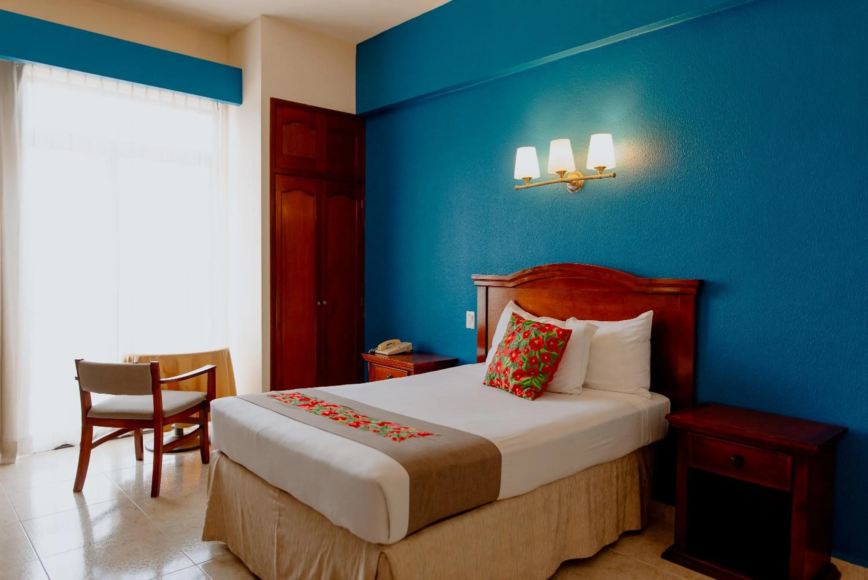 Bed in Hotel Plaza Campeche