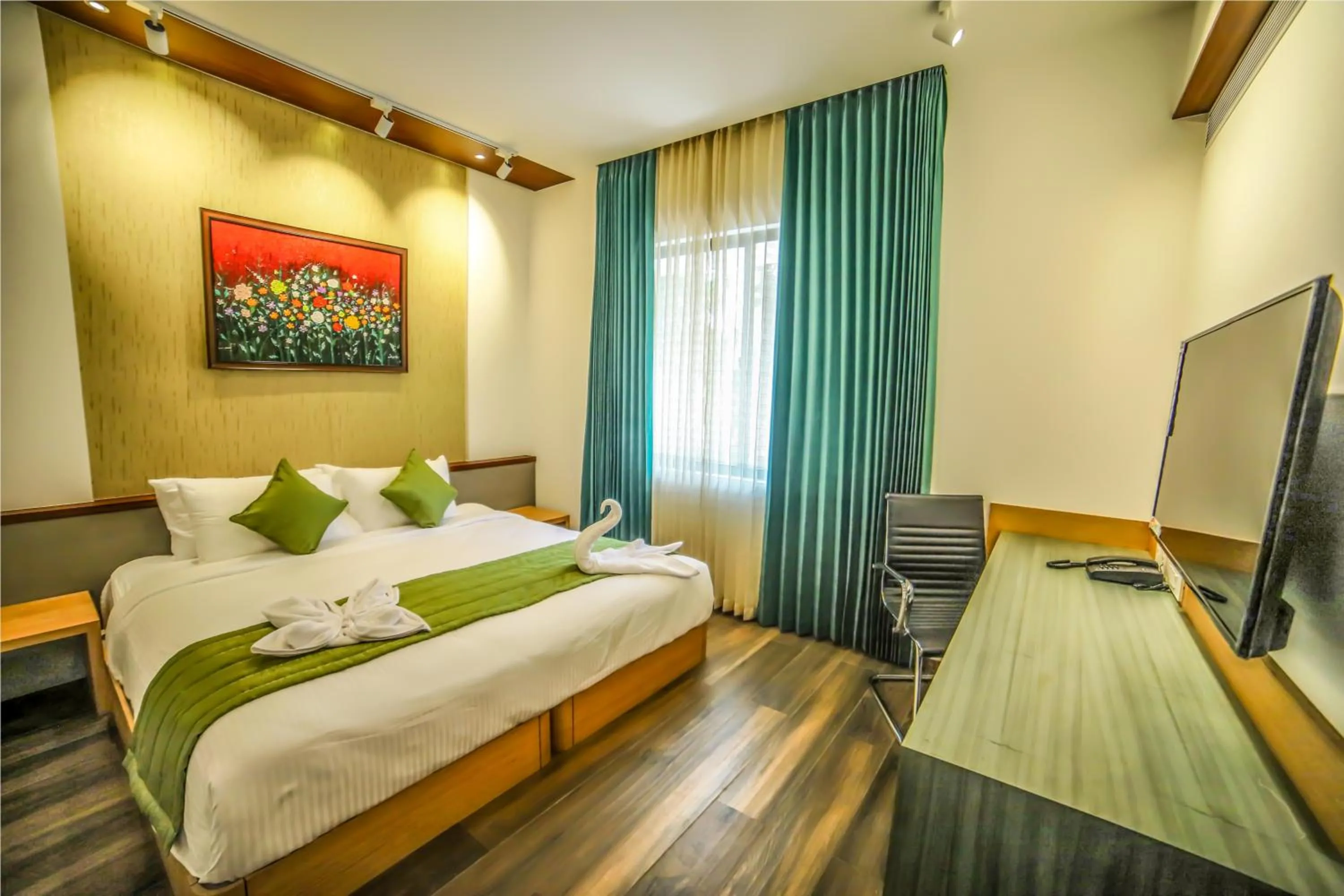 Bed in Hotel Villa Maryam