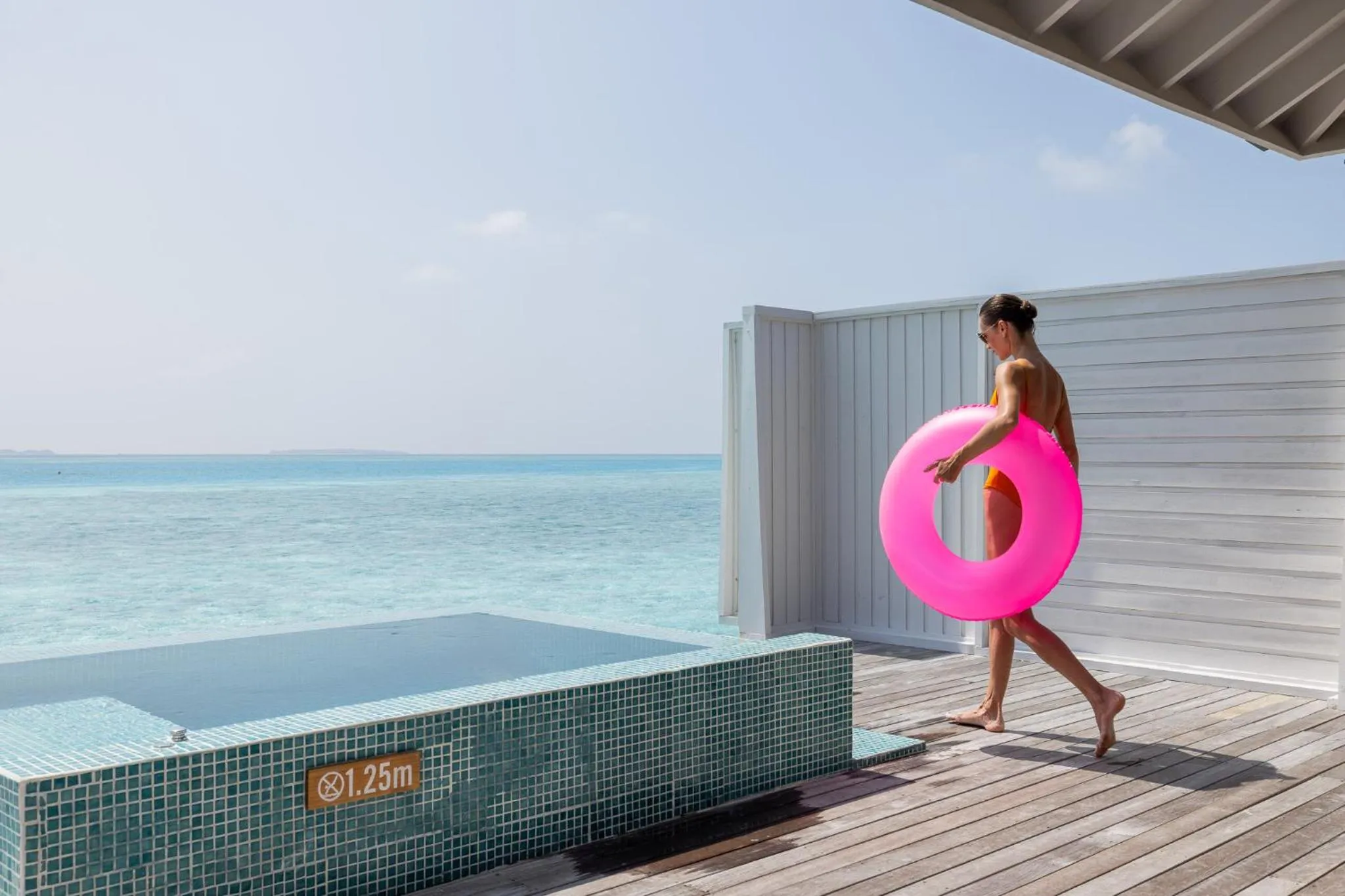 Pool view in The Standard, Huruvalhi Maldives