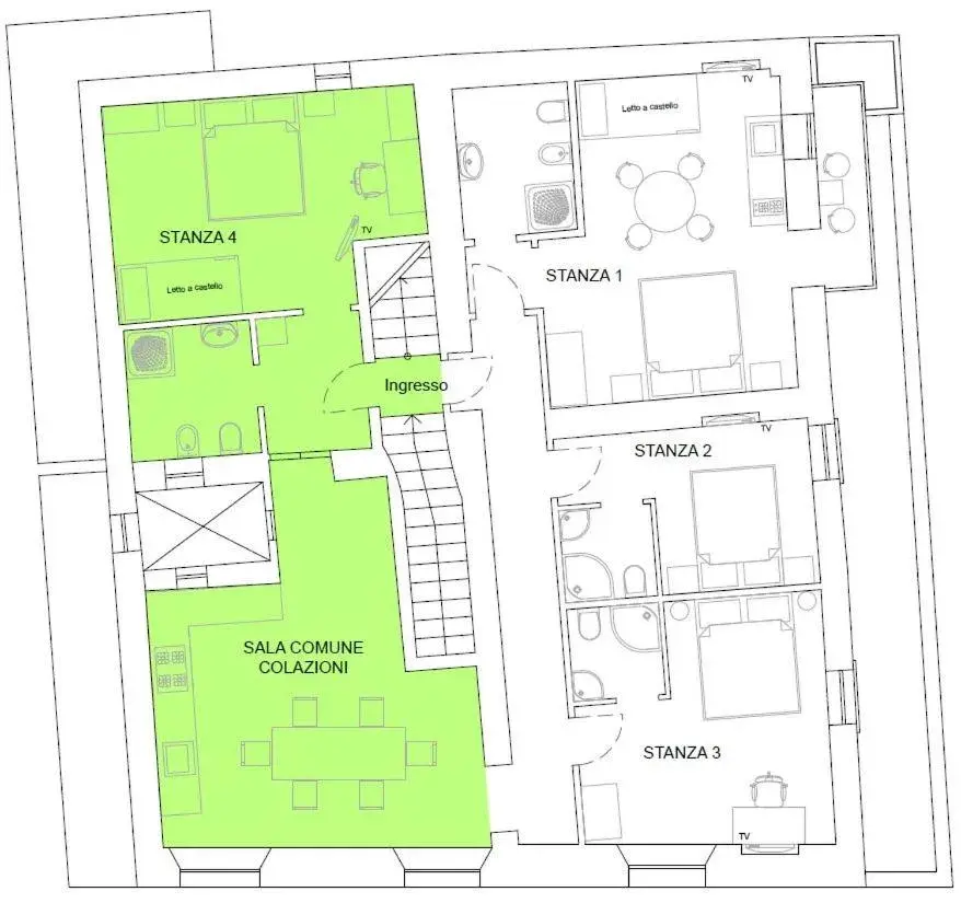 Family Room with Bathroom in B&B La Suite Family Room with Bathroom in B&B La Suite