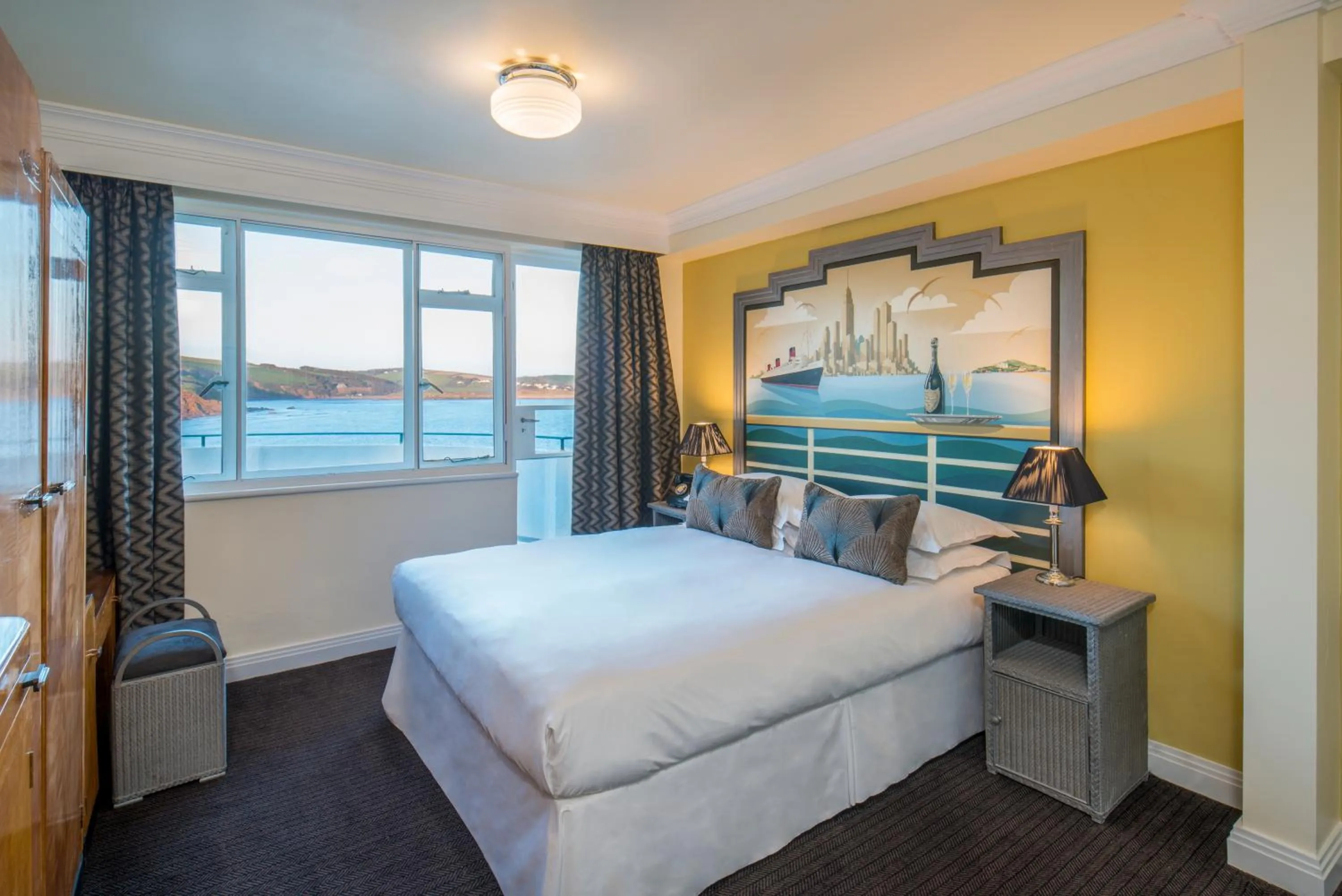 Bed in Burgh Island Hotel