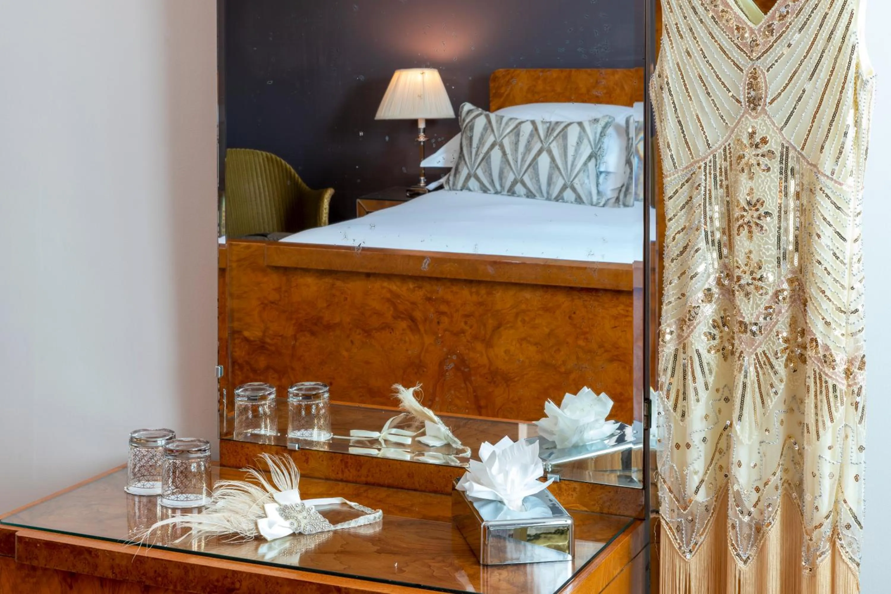 Bed in Burgh Island Hotel