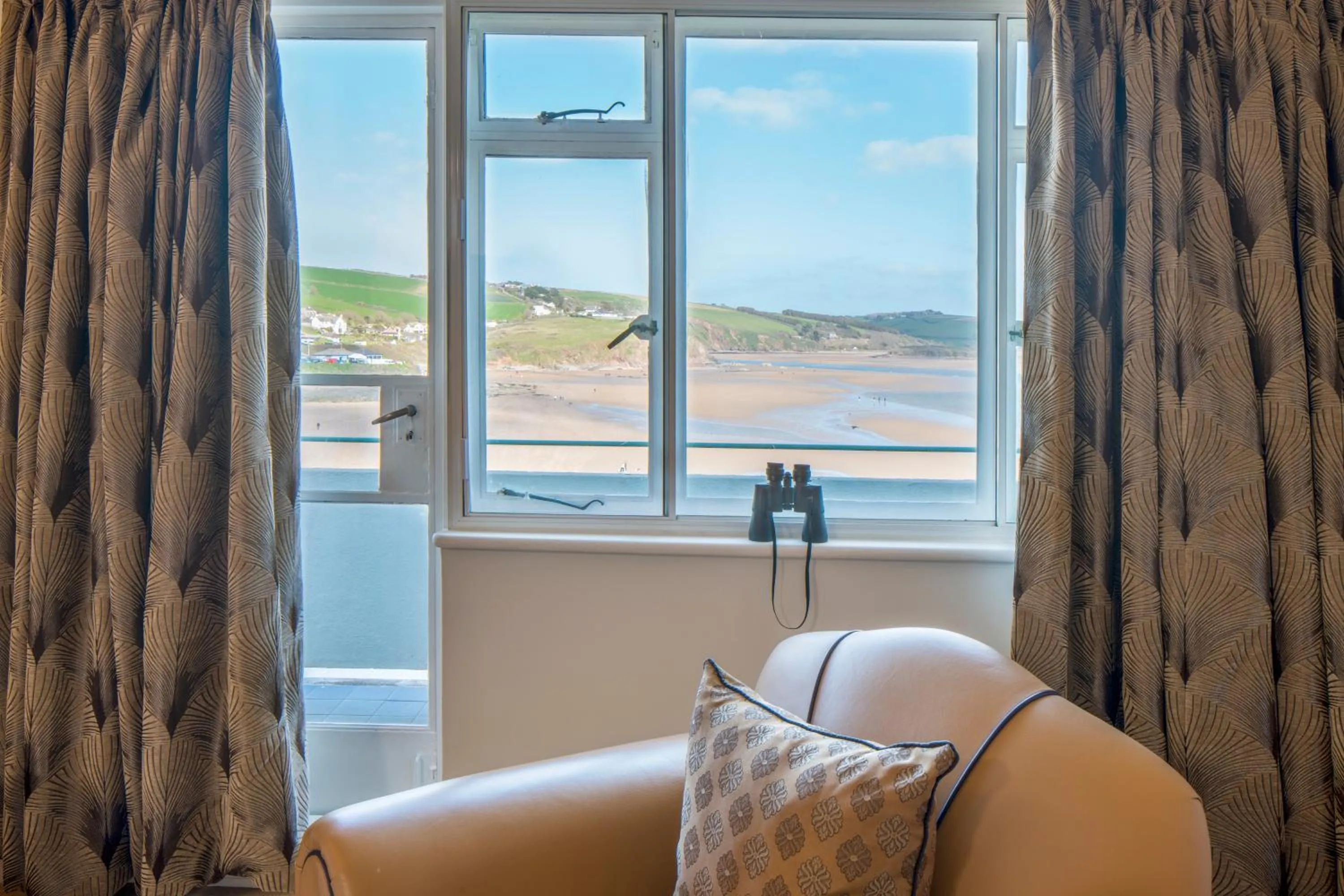 Seating area in Burgh Island Hotel