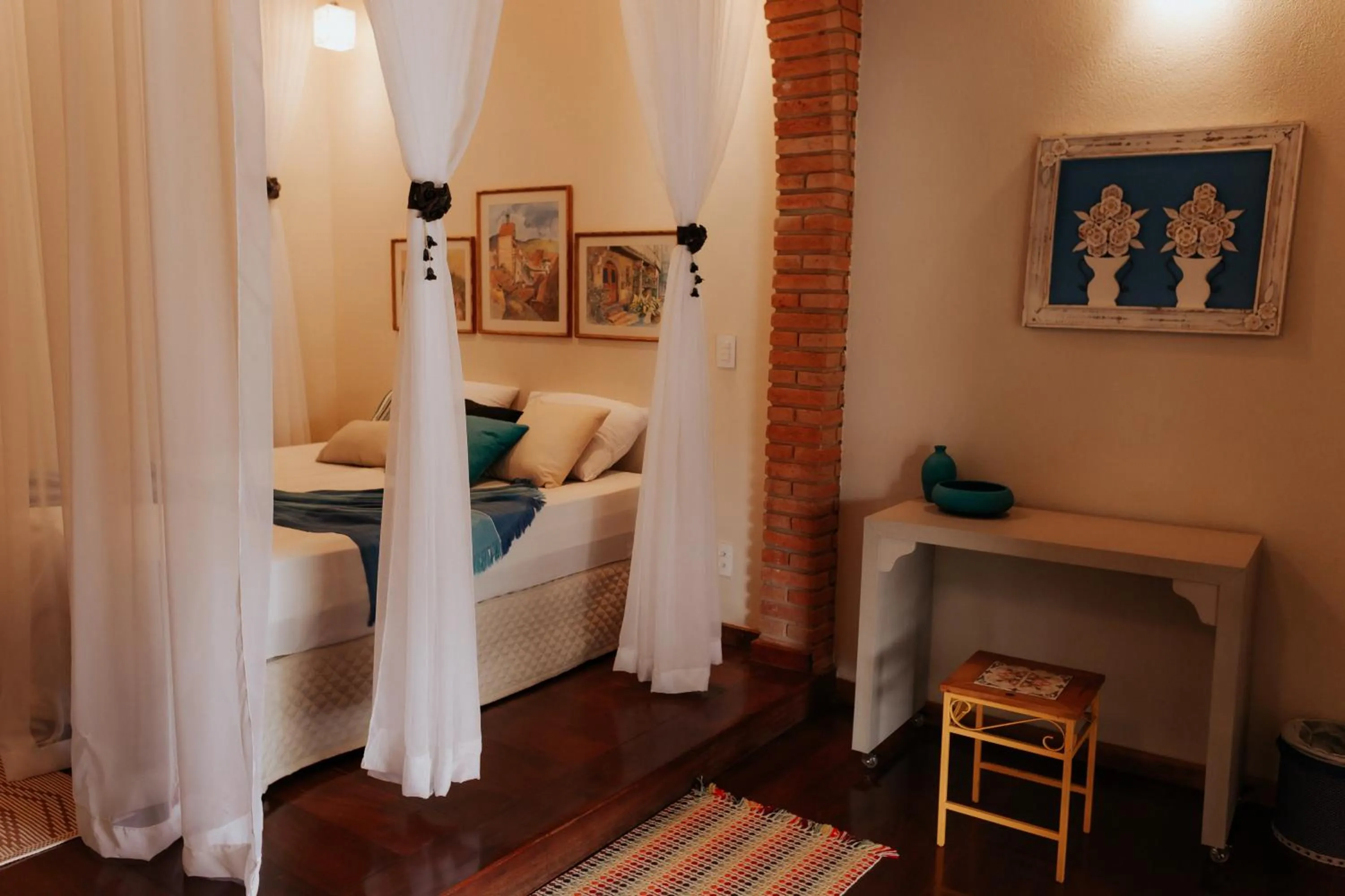 Bed in Hotel Pousada Chalé das Flores