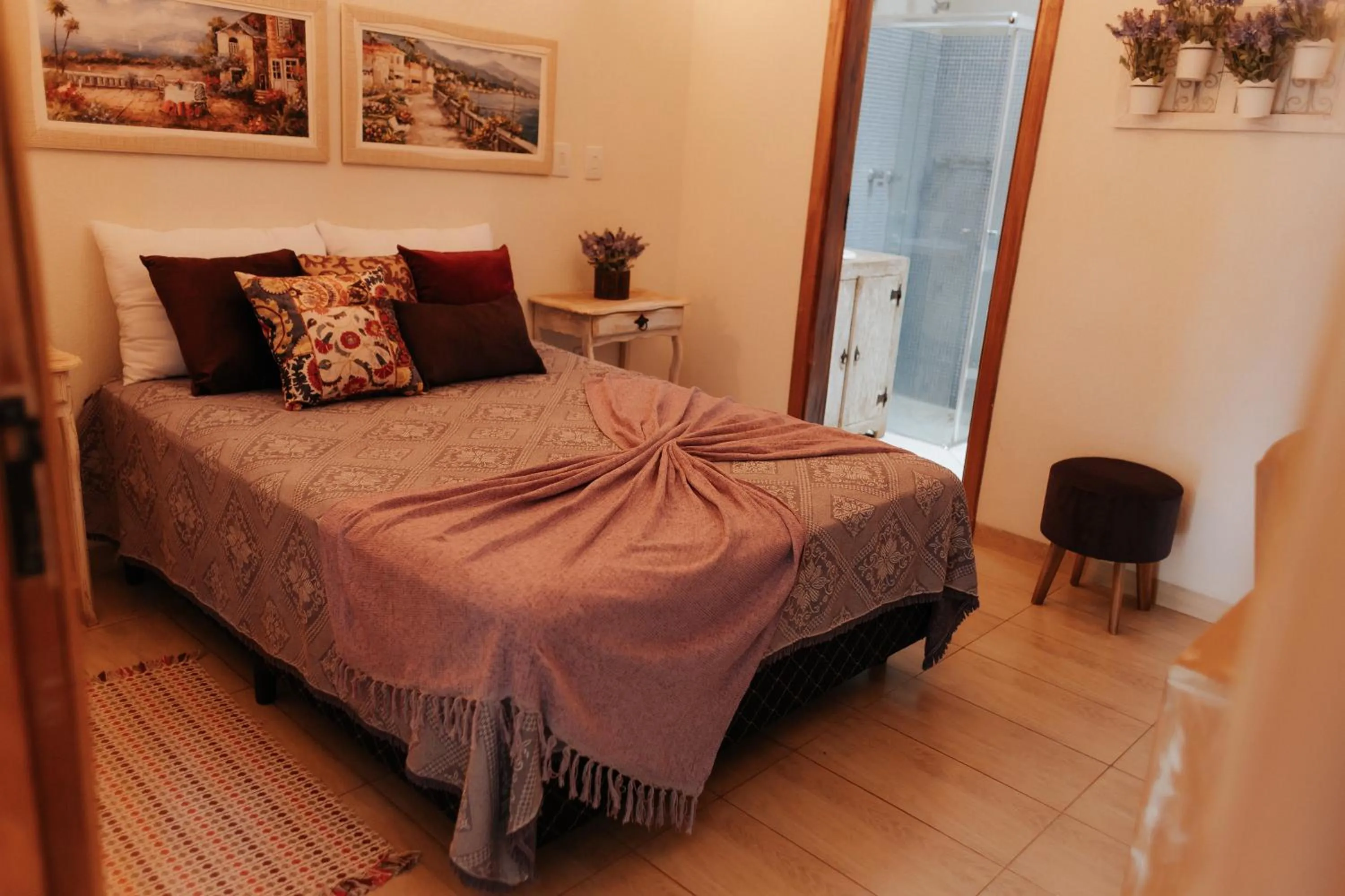 Bed in Hotel Pousada Chalé das Flores