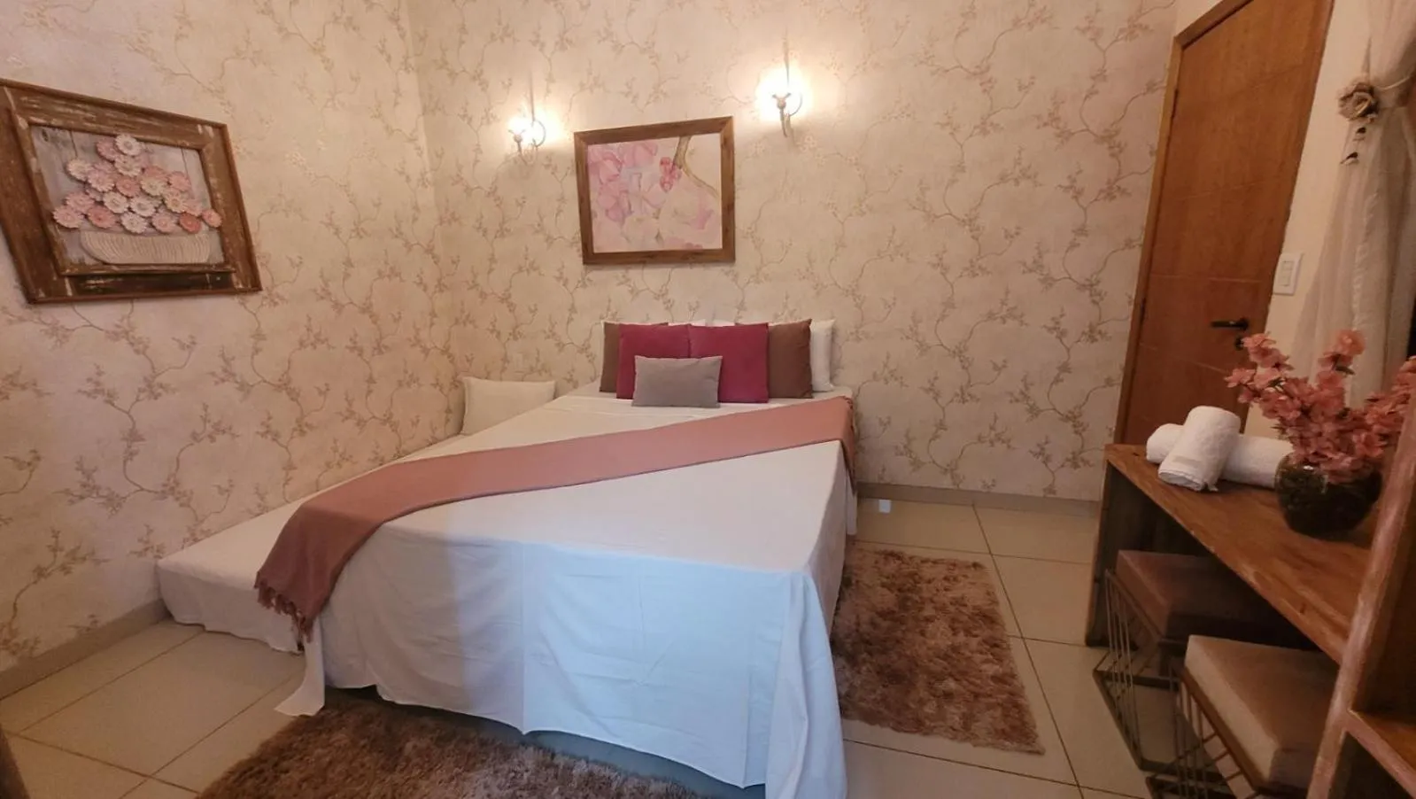 Bed in Hotel Pousada Chalé das Flores