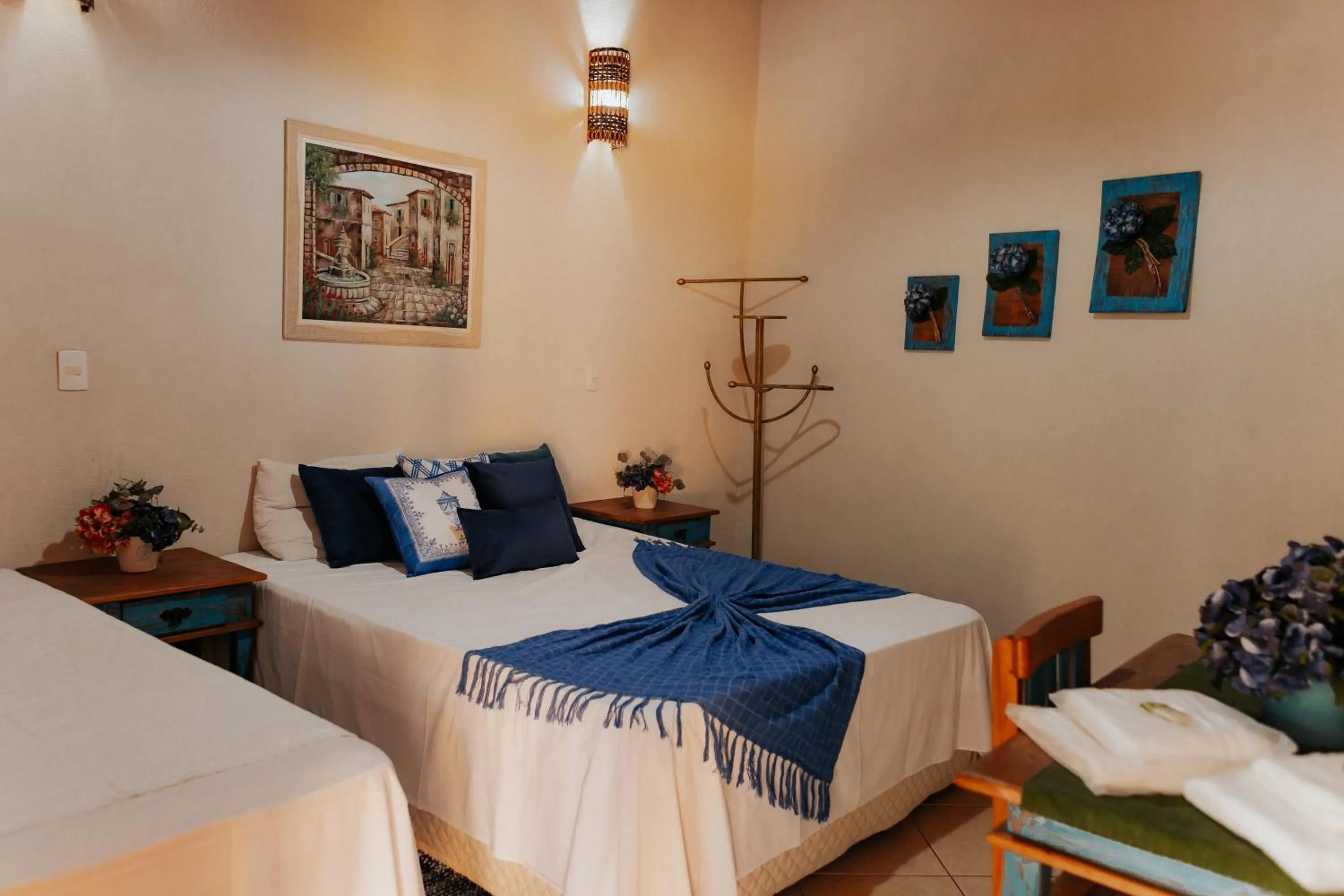 Bed in Hotel Pousada Chalé das Flores