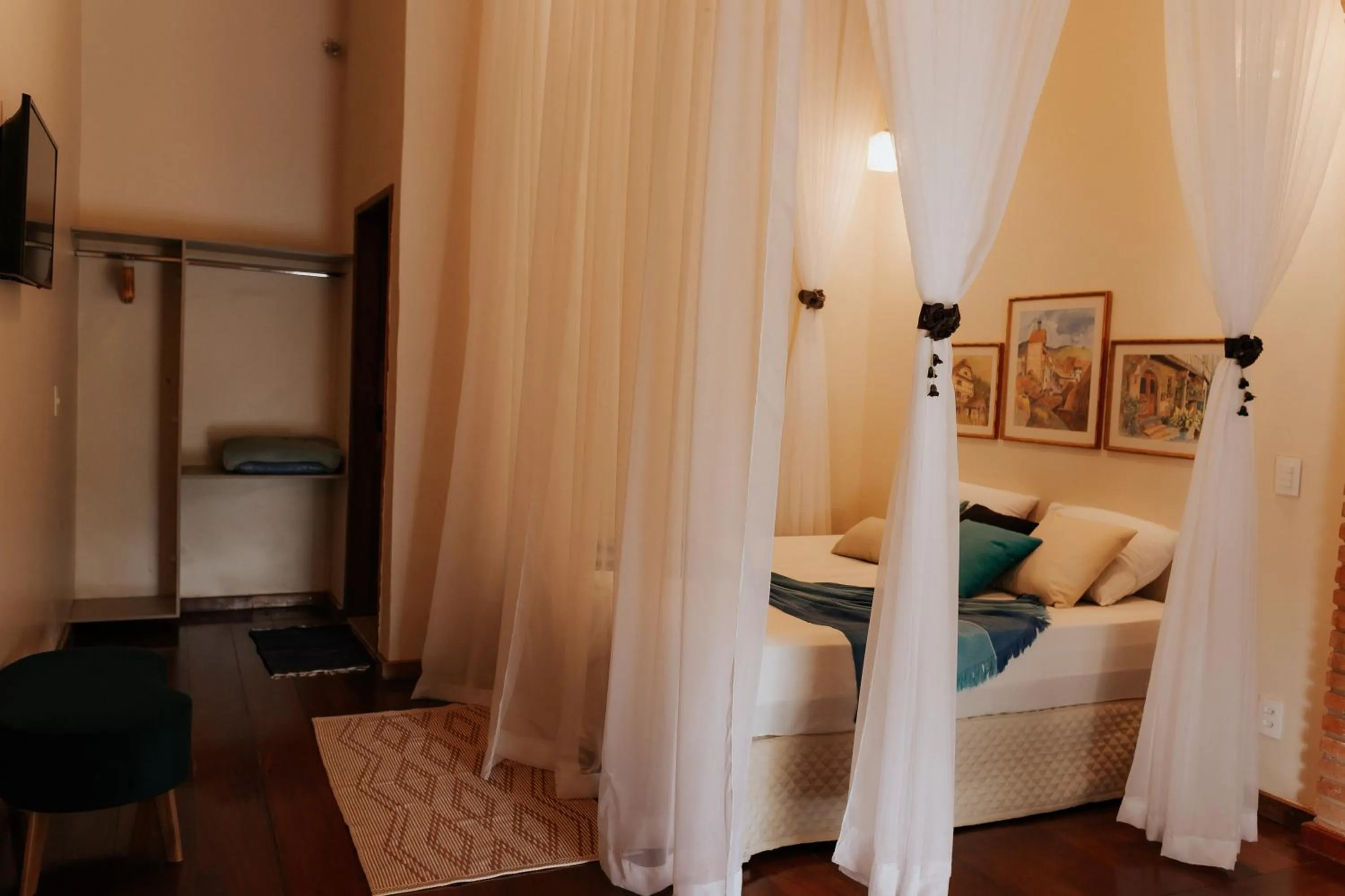 Bed in Hotel Pousada Chalé das Flores