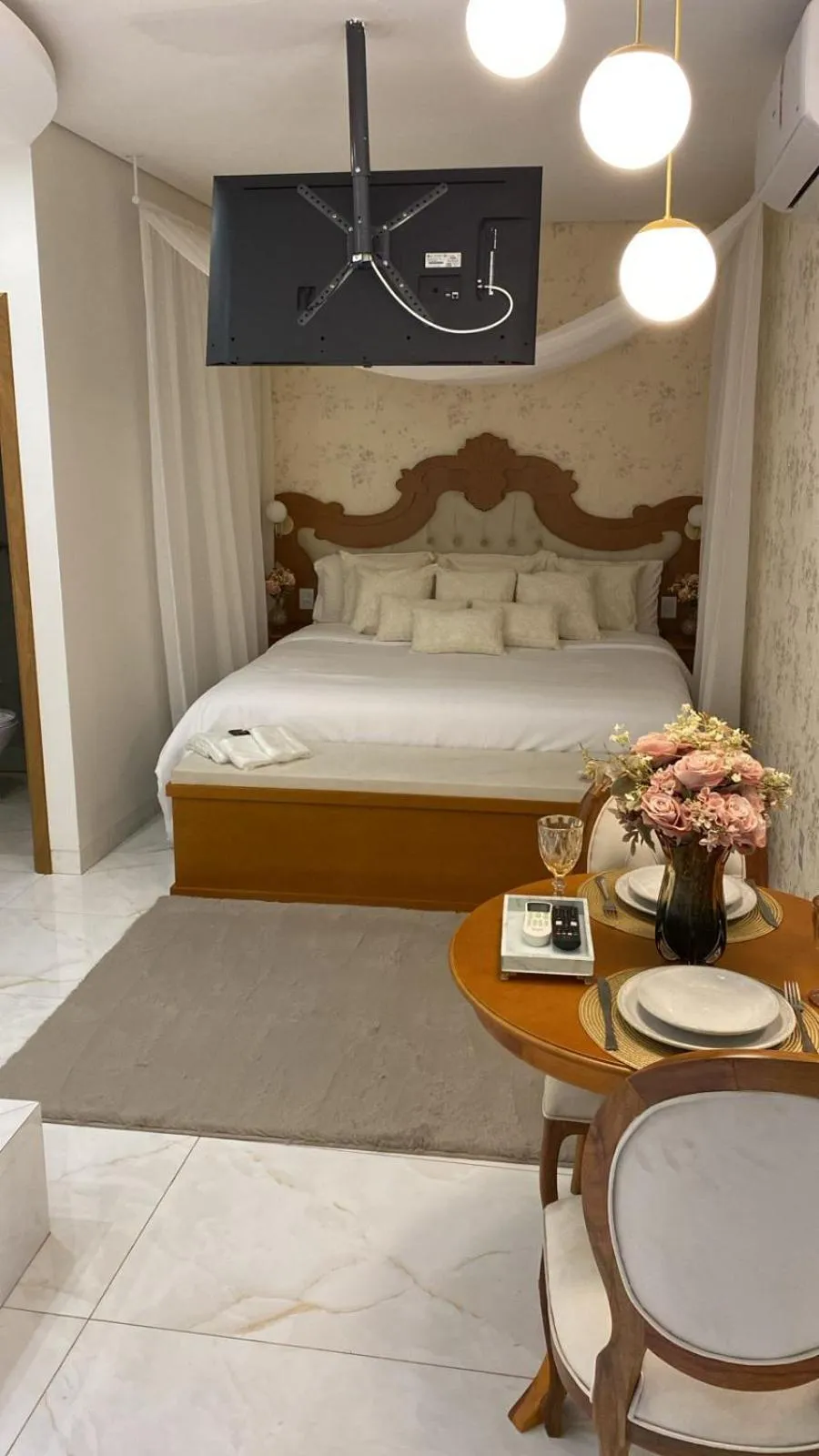 Bed in Hotel Pousada Chalé das Flores