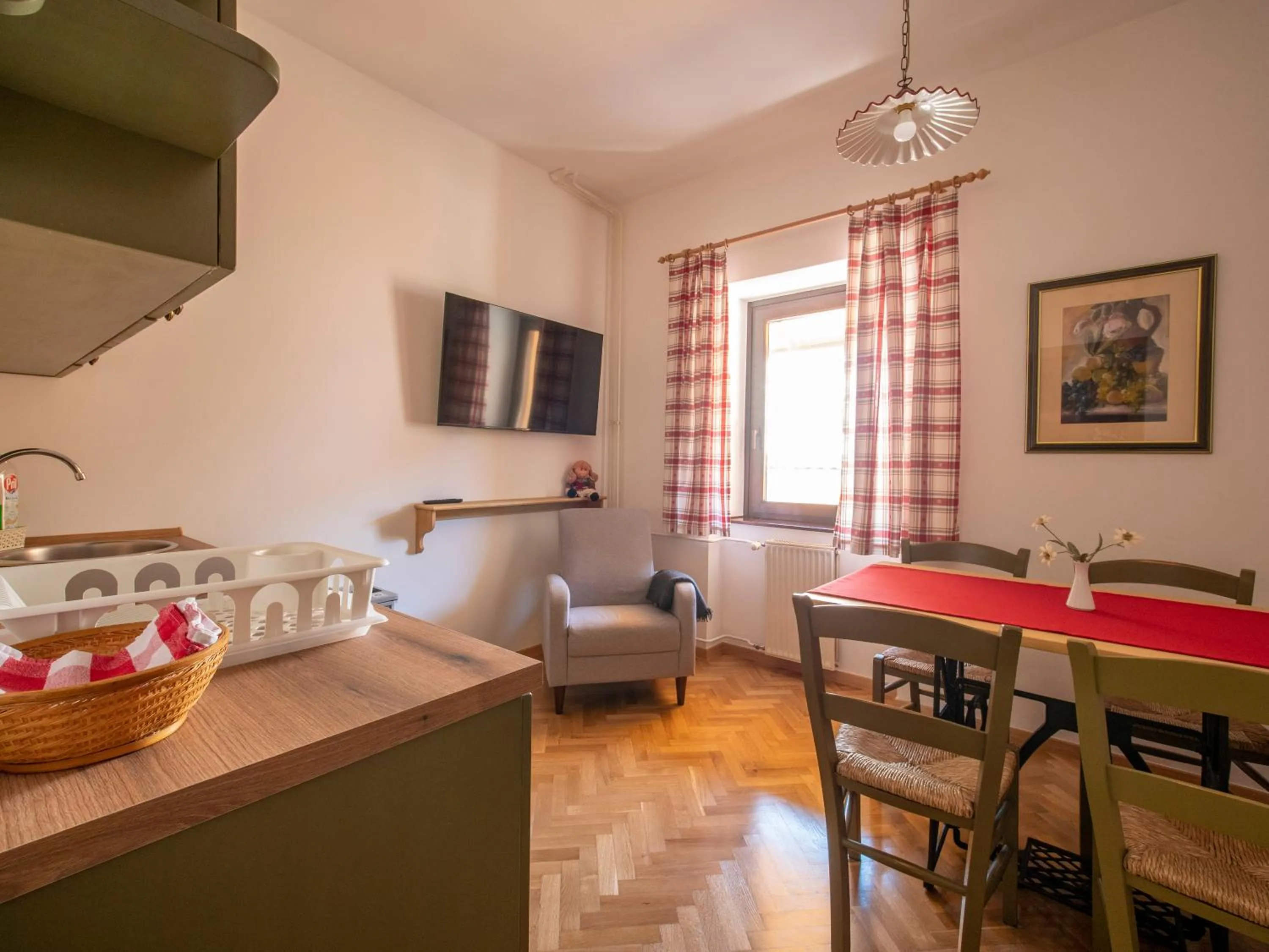 Kitchen or kitchenette in Berghi Hotel and Apartments