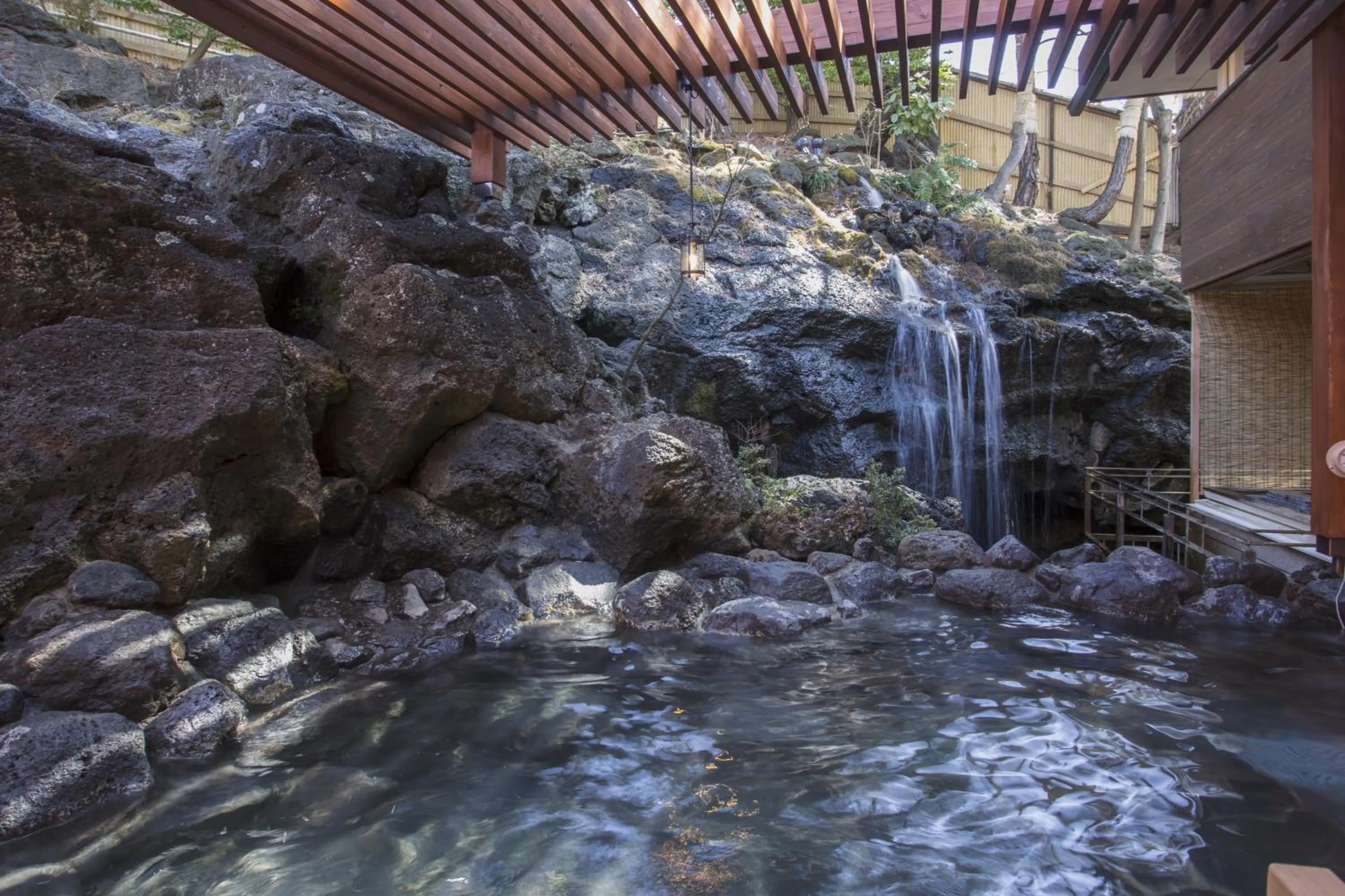 Open Air Bath in Fuji Lake Hotel