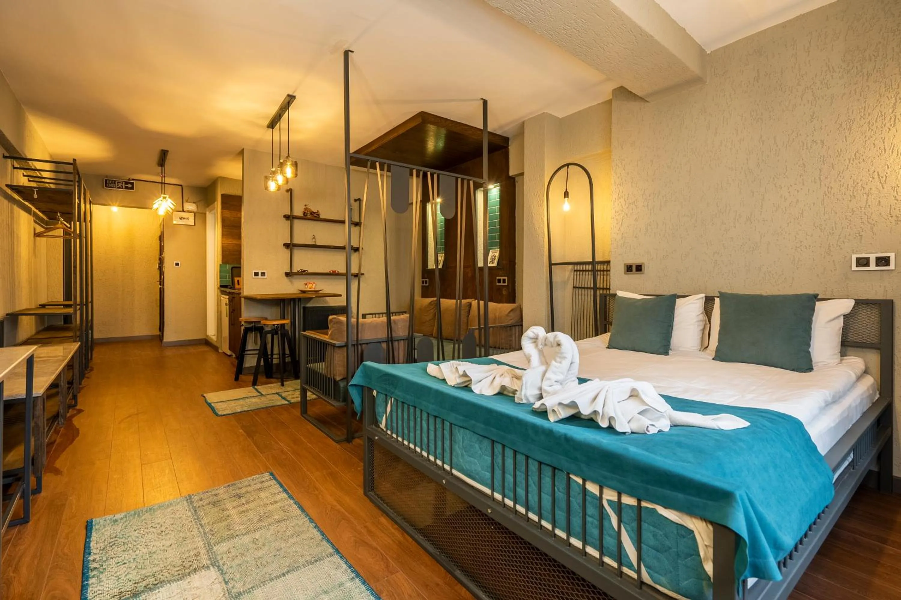 Photo of the whole room, Bed in Cube Suites