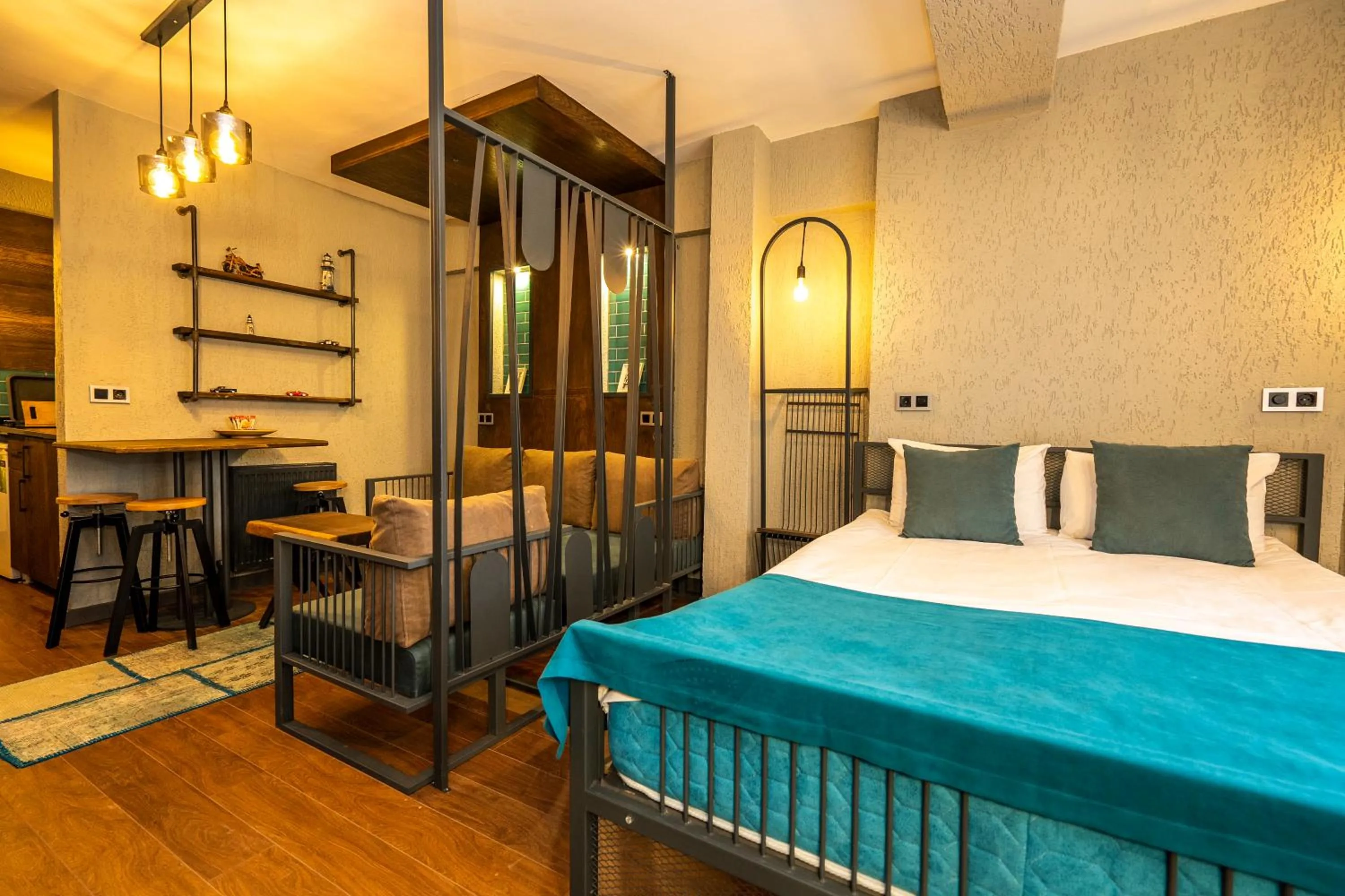 Photo of the whole room, Bed in Cube Suites