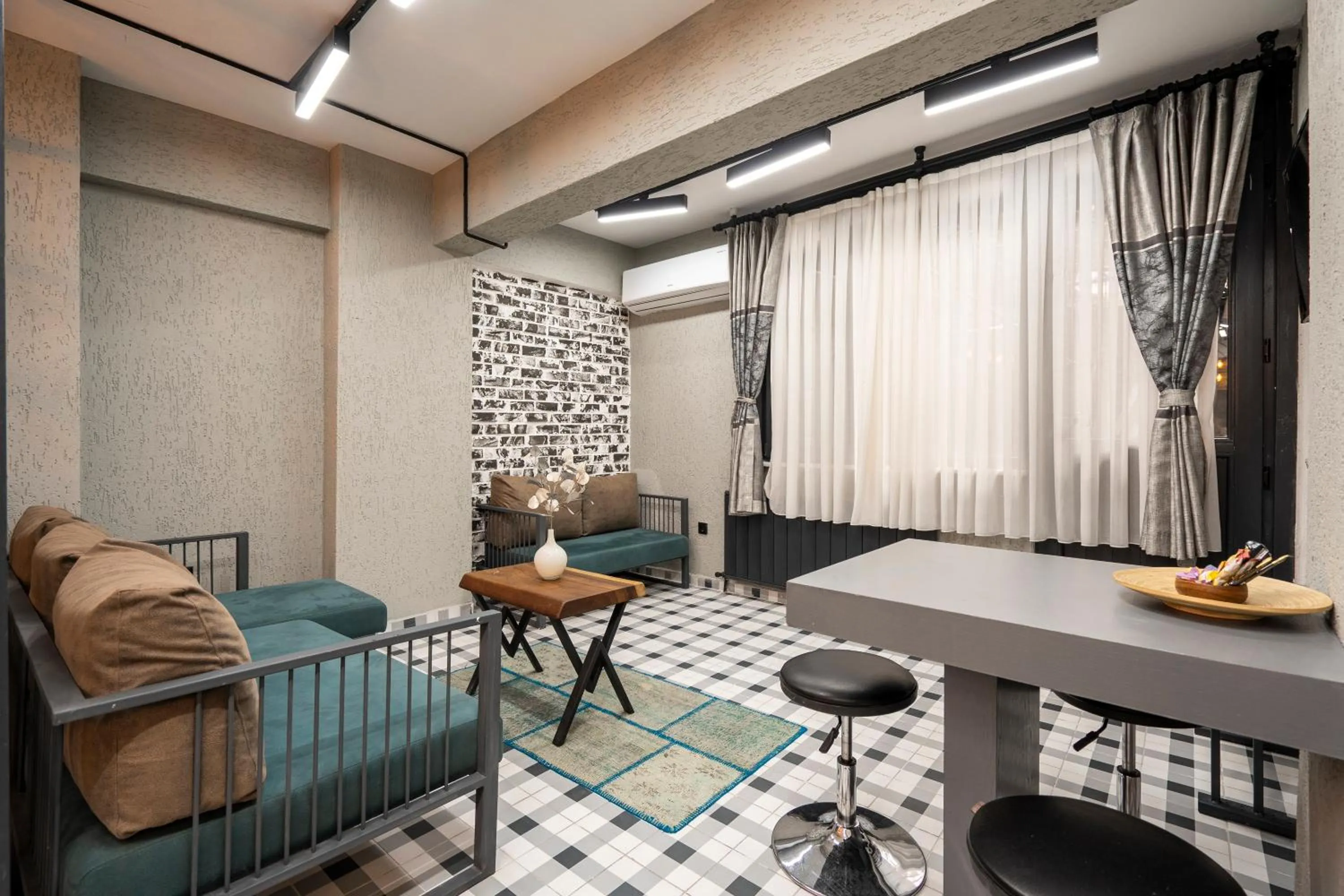 Seating area in Cube Suites