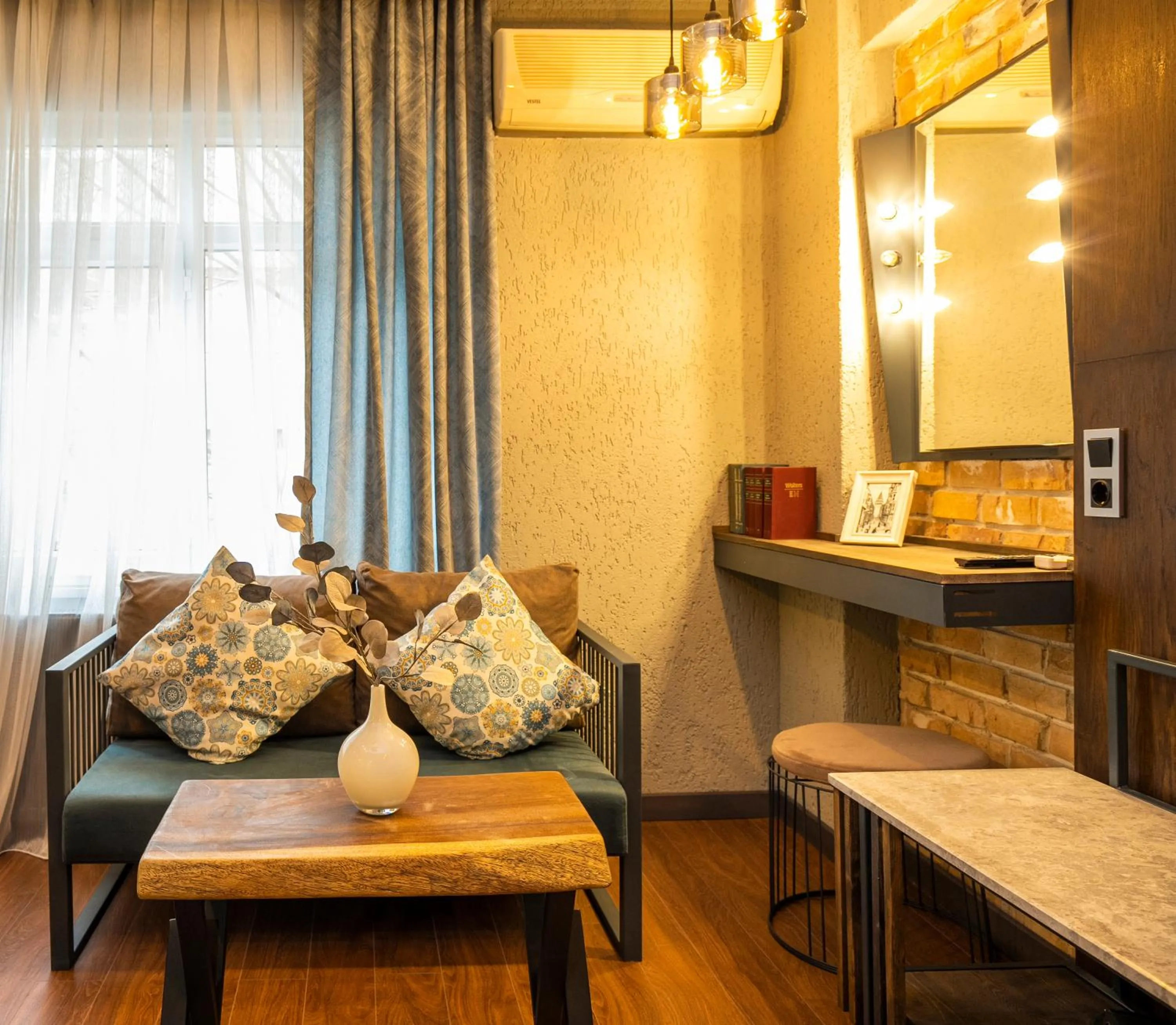 Seating area in Cube Suites