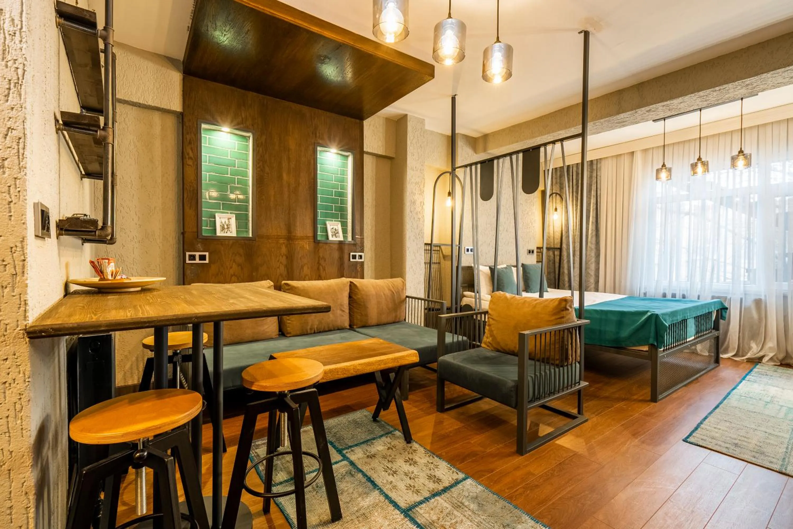 Seating area in Cube Suites