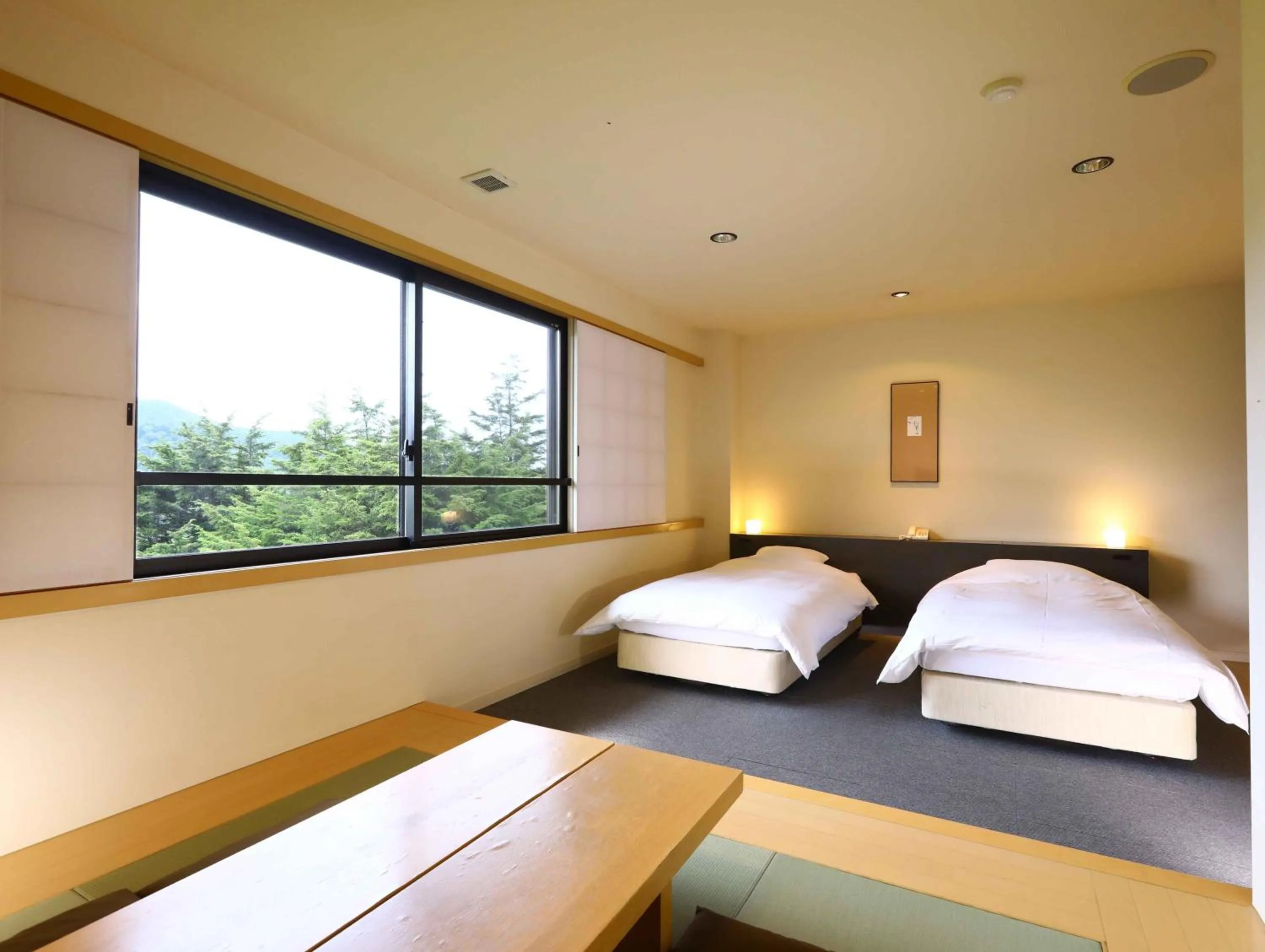 Photo of the whole room, Bed in Manza Onsen Nisshinkan