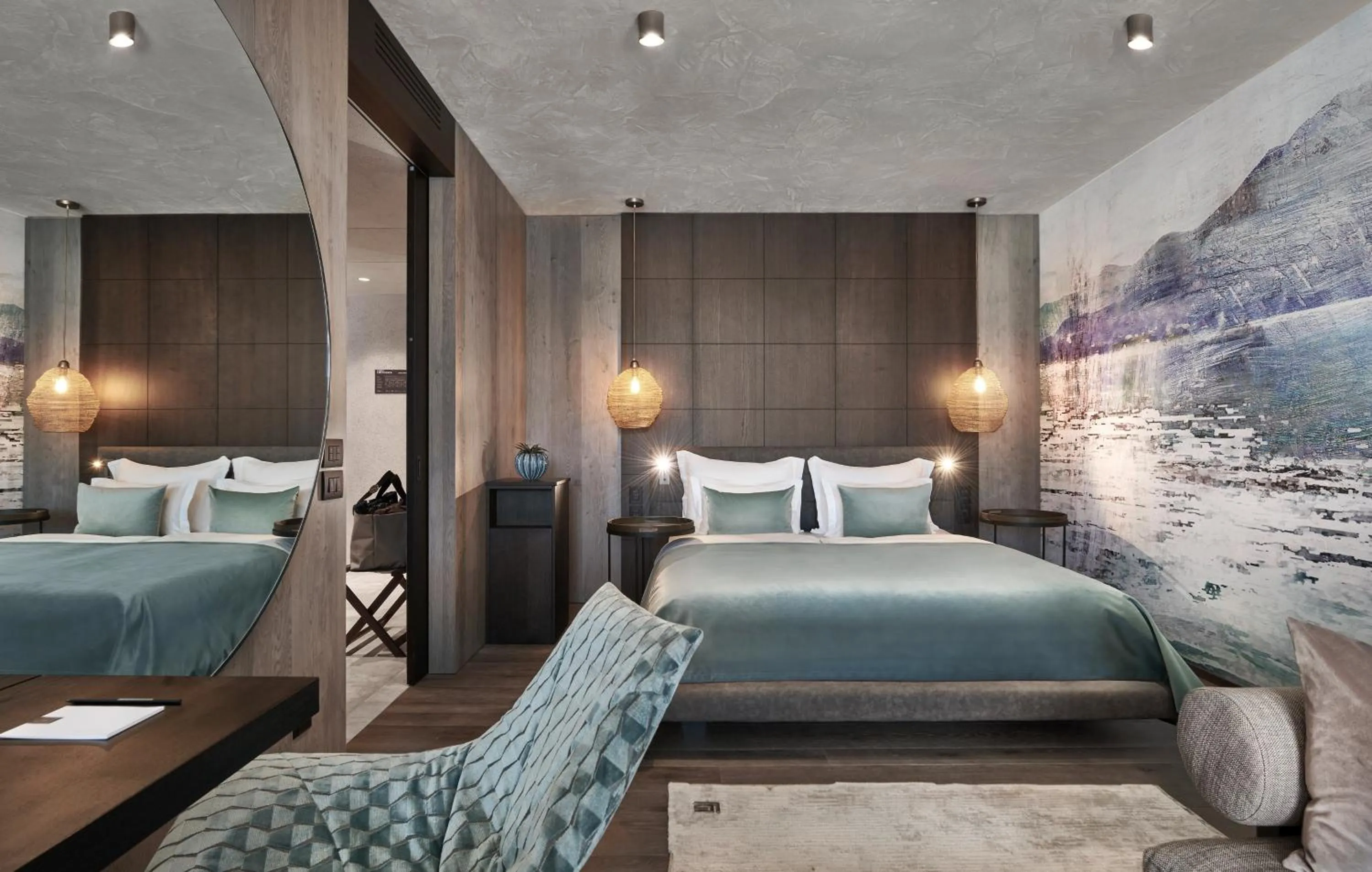 Living room, Bed in Quellenhof Luxury Resort Lazise