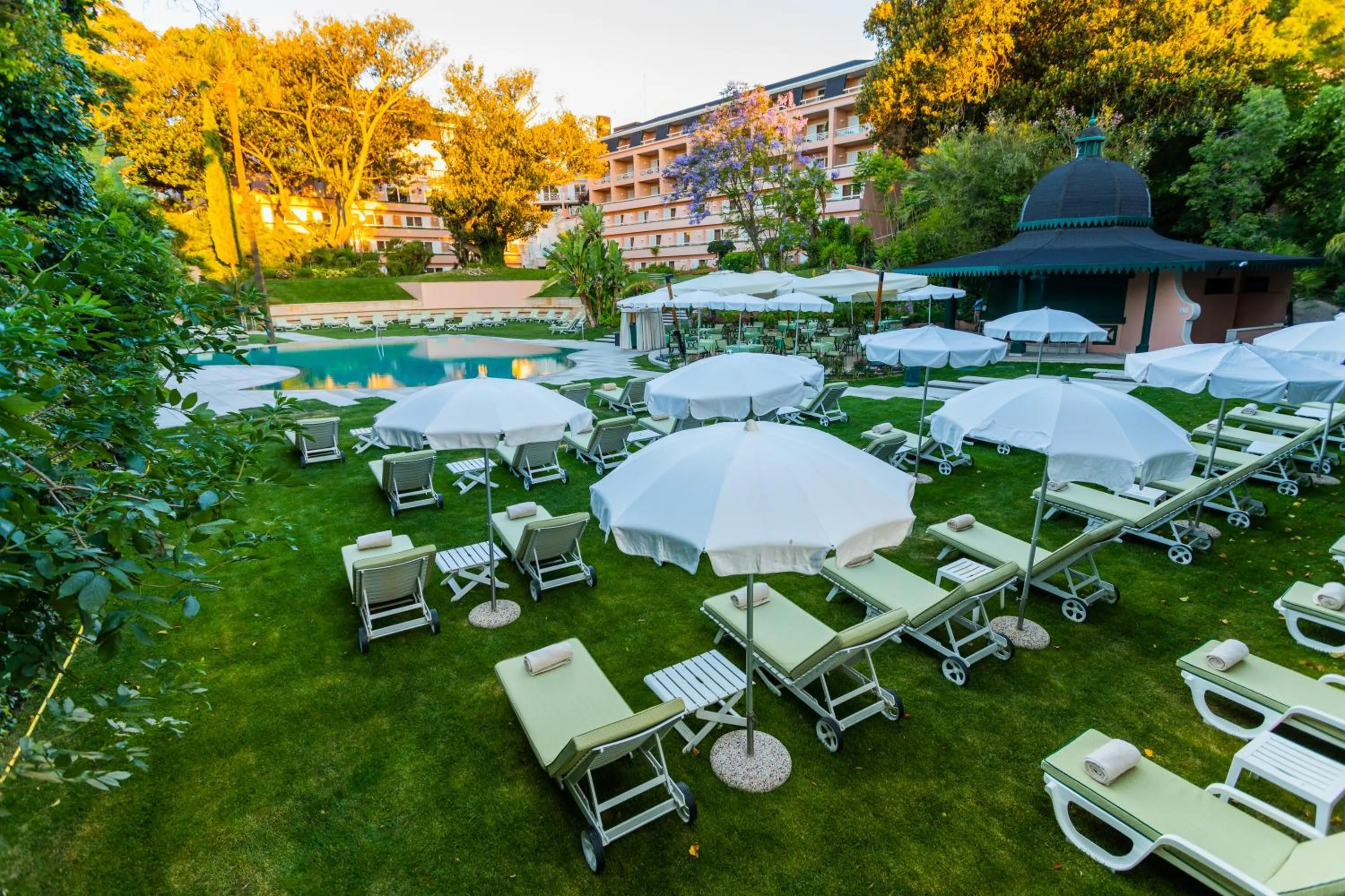 Pool view in Olissippo Lapa Palace – The Leading Hotels of the World