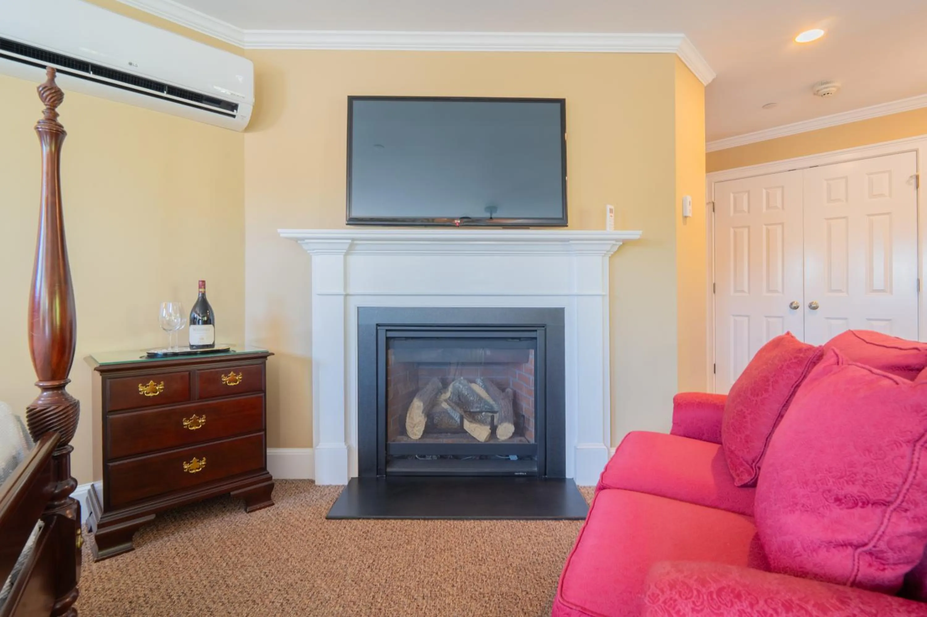fireplace in The Winstead Inn