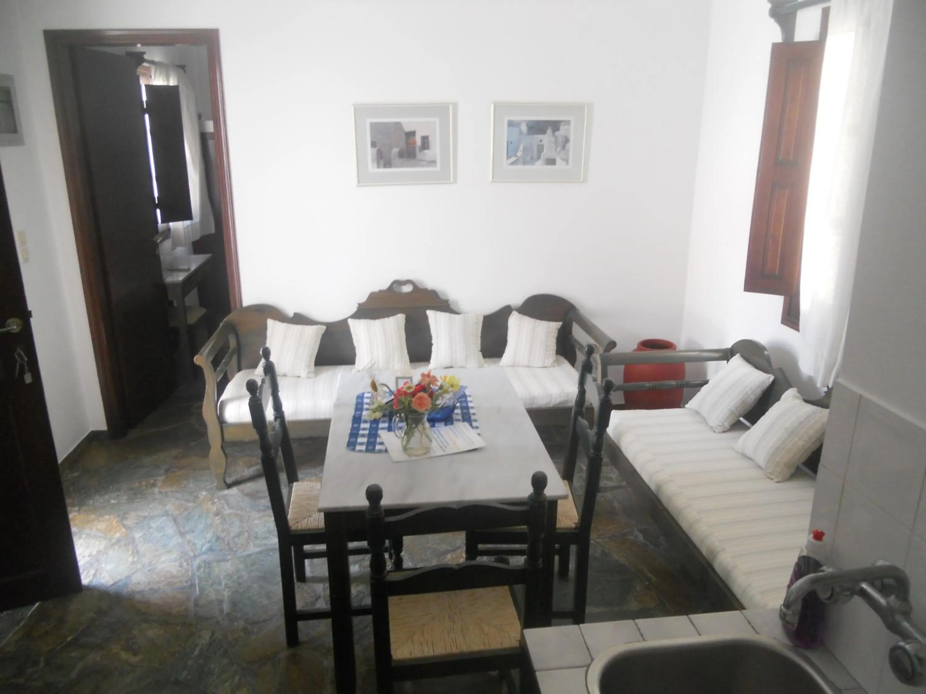 Dining area, Bed in Villa Ostria