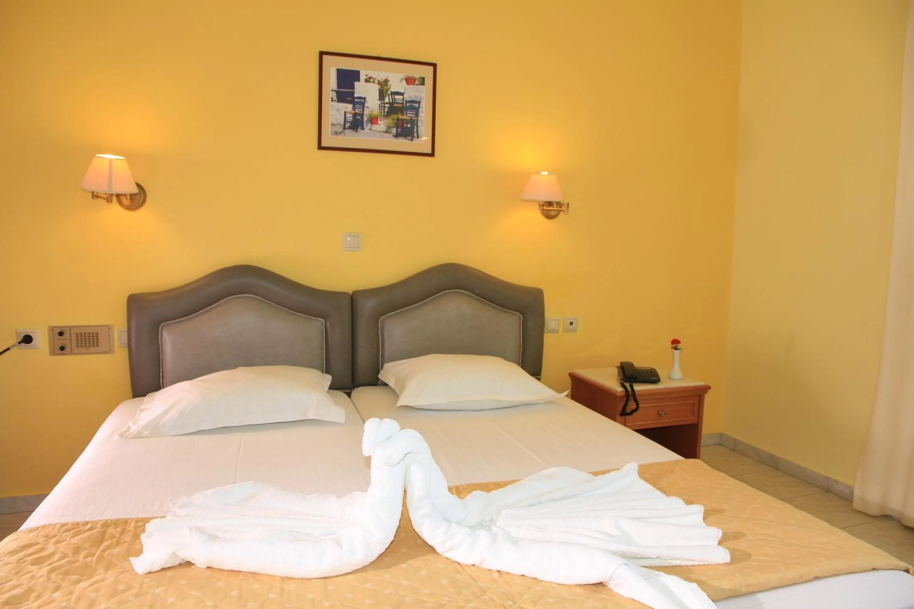 Bed in Dedalos Beach Hotel