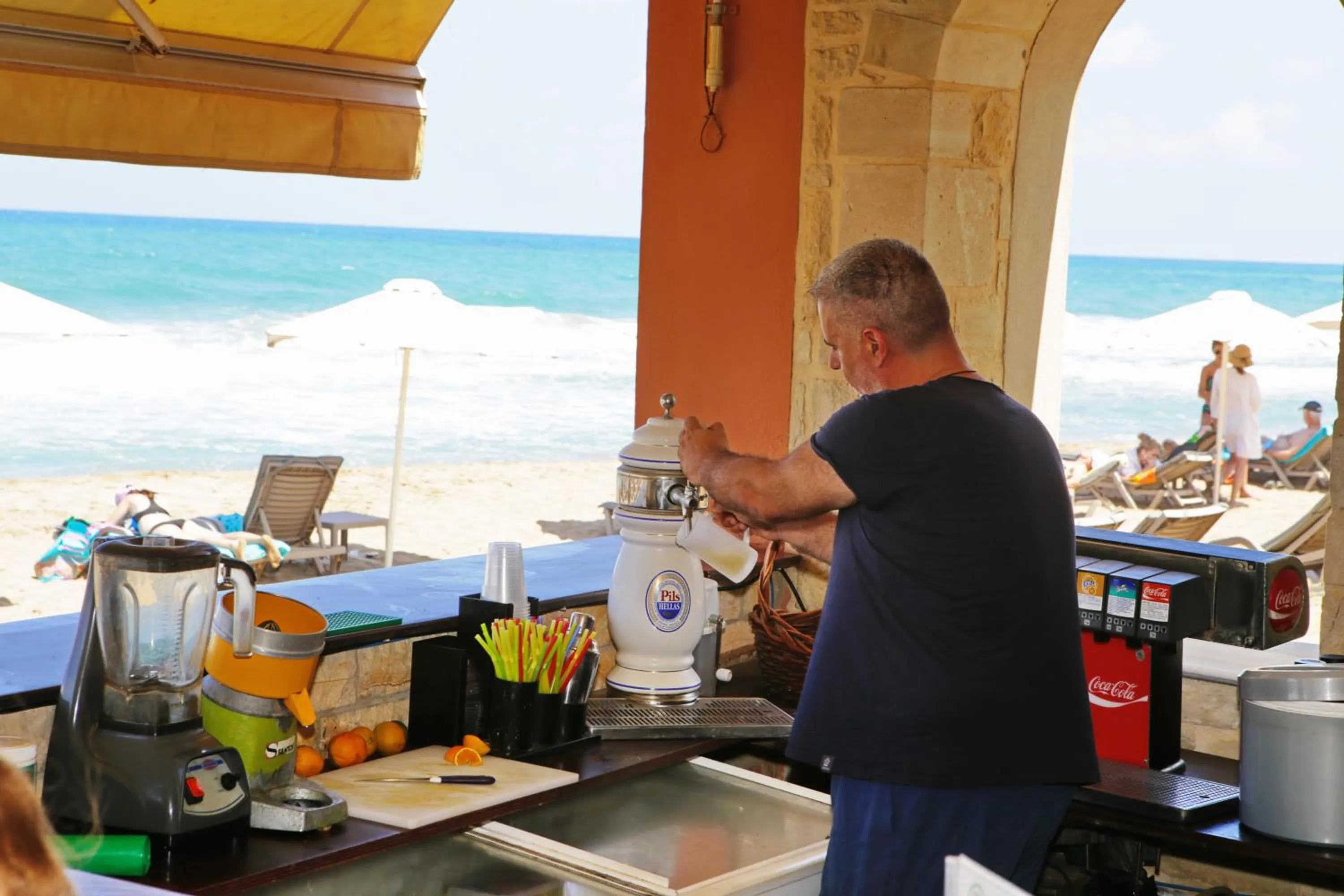 People in Dedalos Beach Hotel