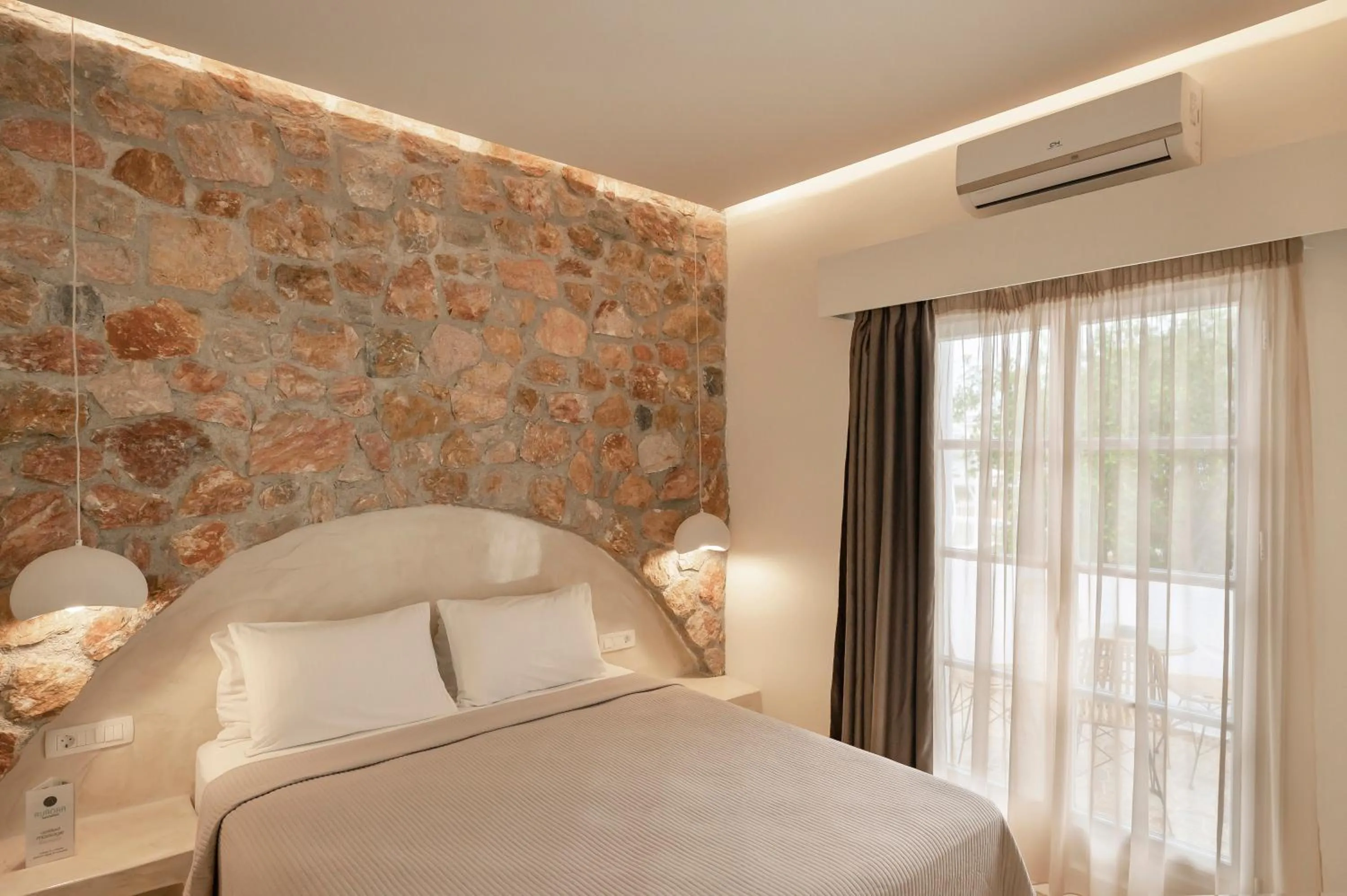 Bed in Loukas & Emma Eco Houses