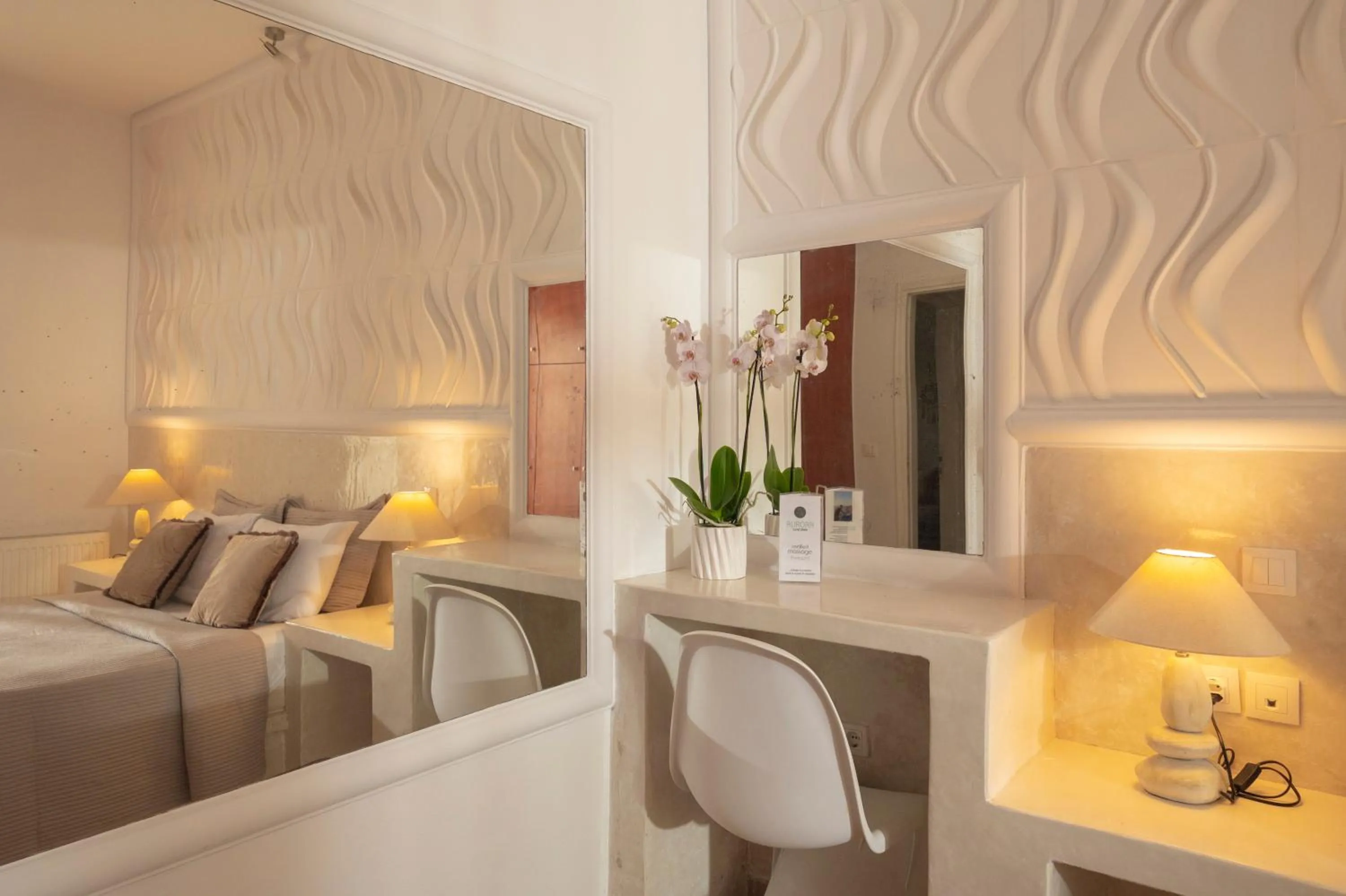 Bed in Loukas & Emma Eco Houses