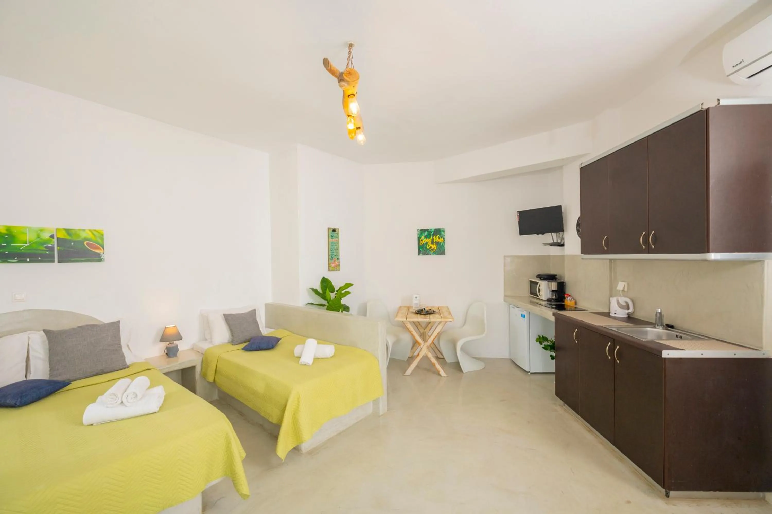 Bed in Loukas & Emma Eco Houses