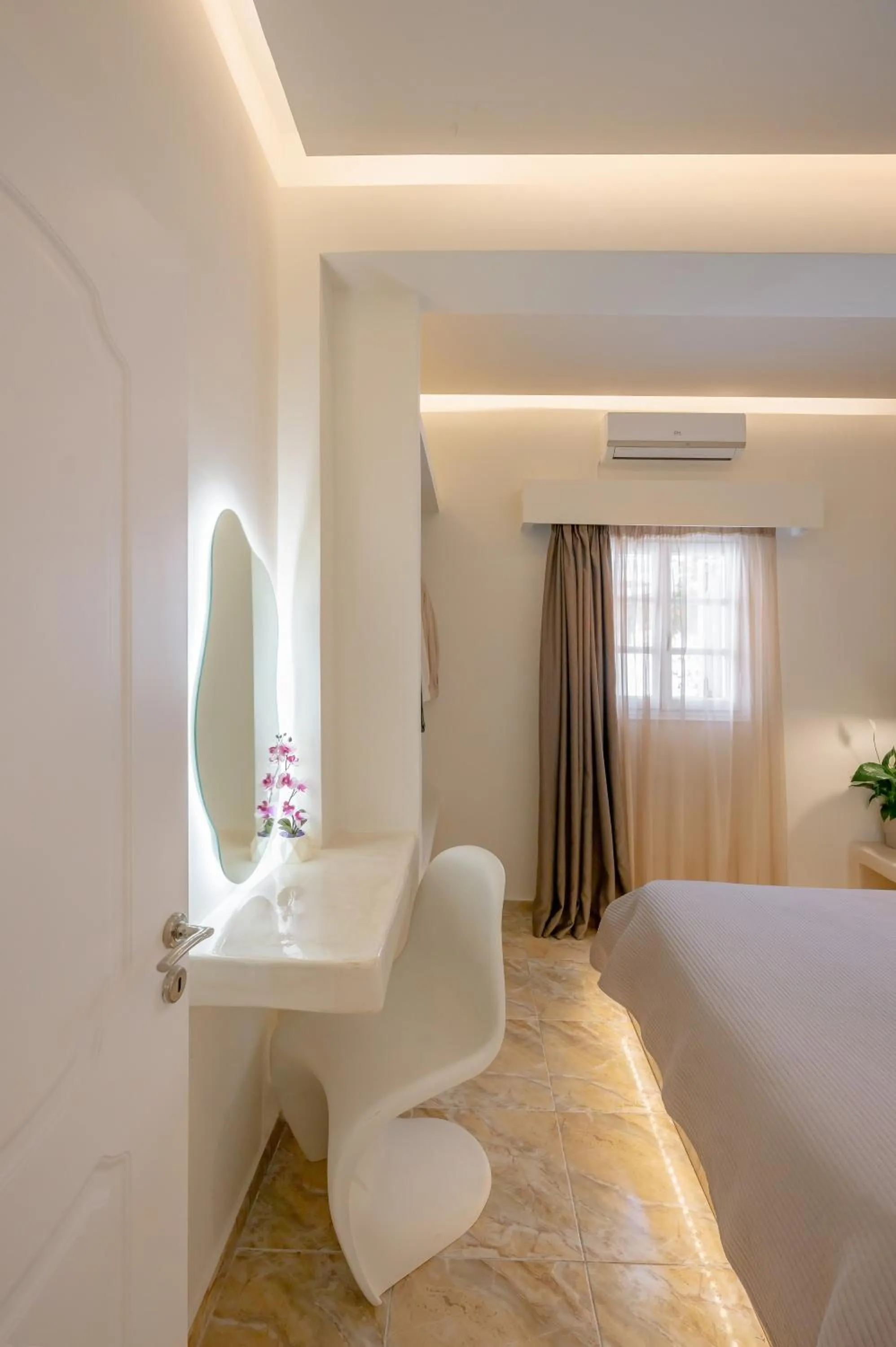 Bed in Loukas & Emma Eco Houses