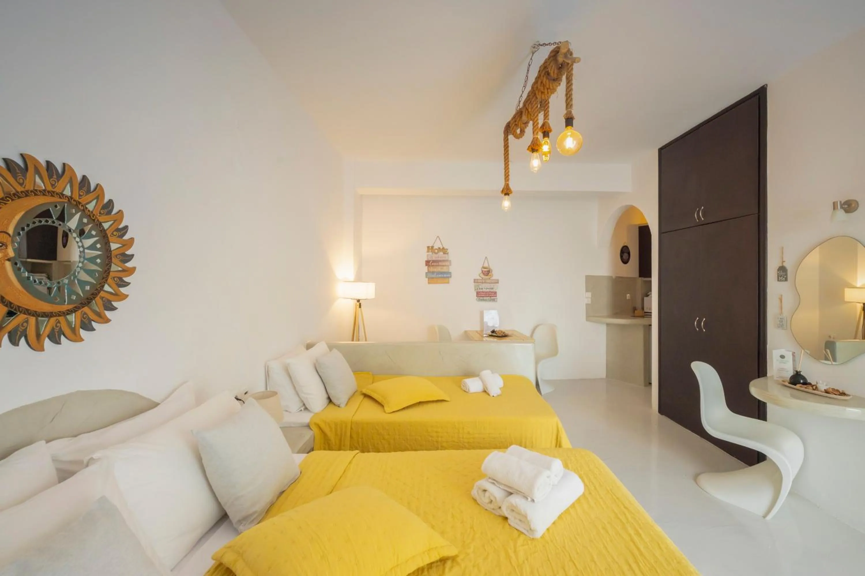 Bed in Loukas & Emma Eco Houses