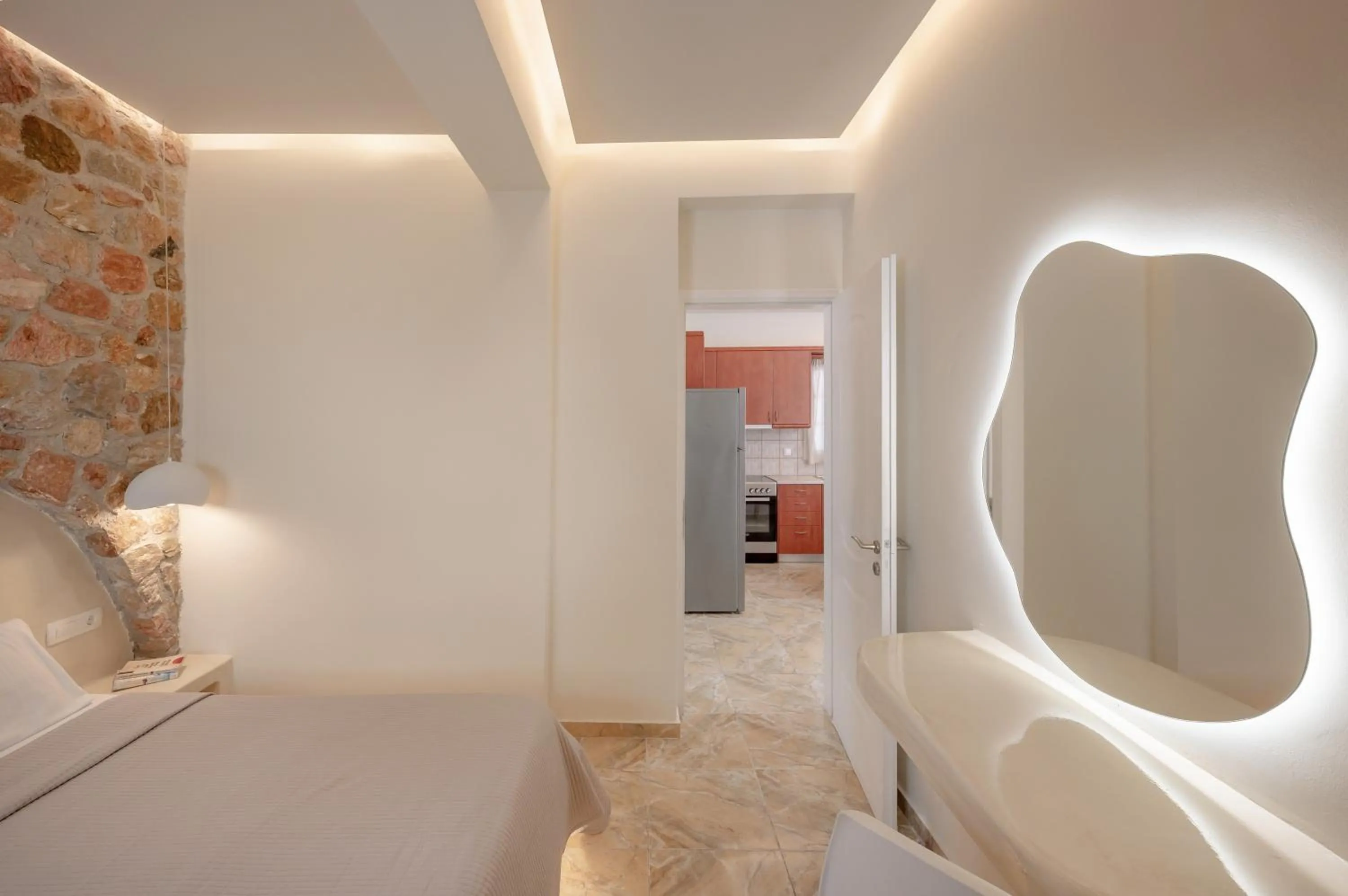 Bedroom, Bed in Loukas & Emma Eco Houses