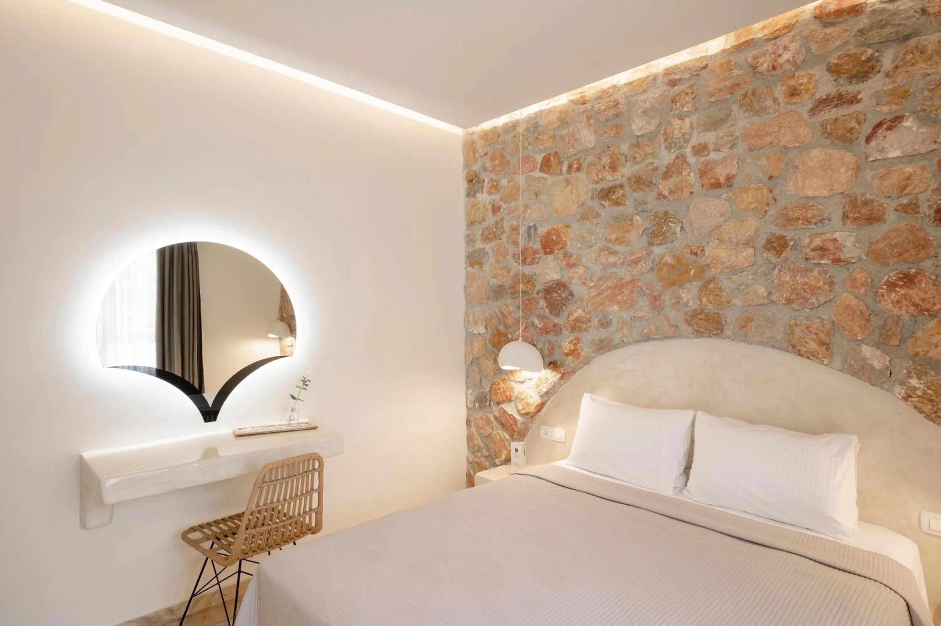 Bed in Loukas & Emma Eco Houses