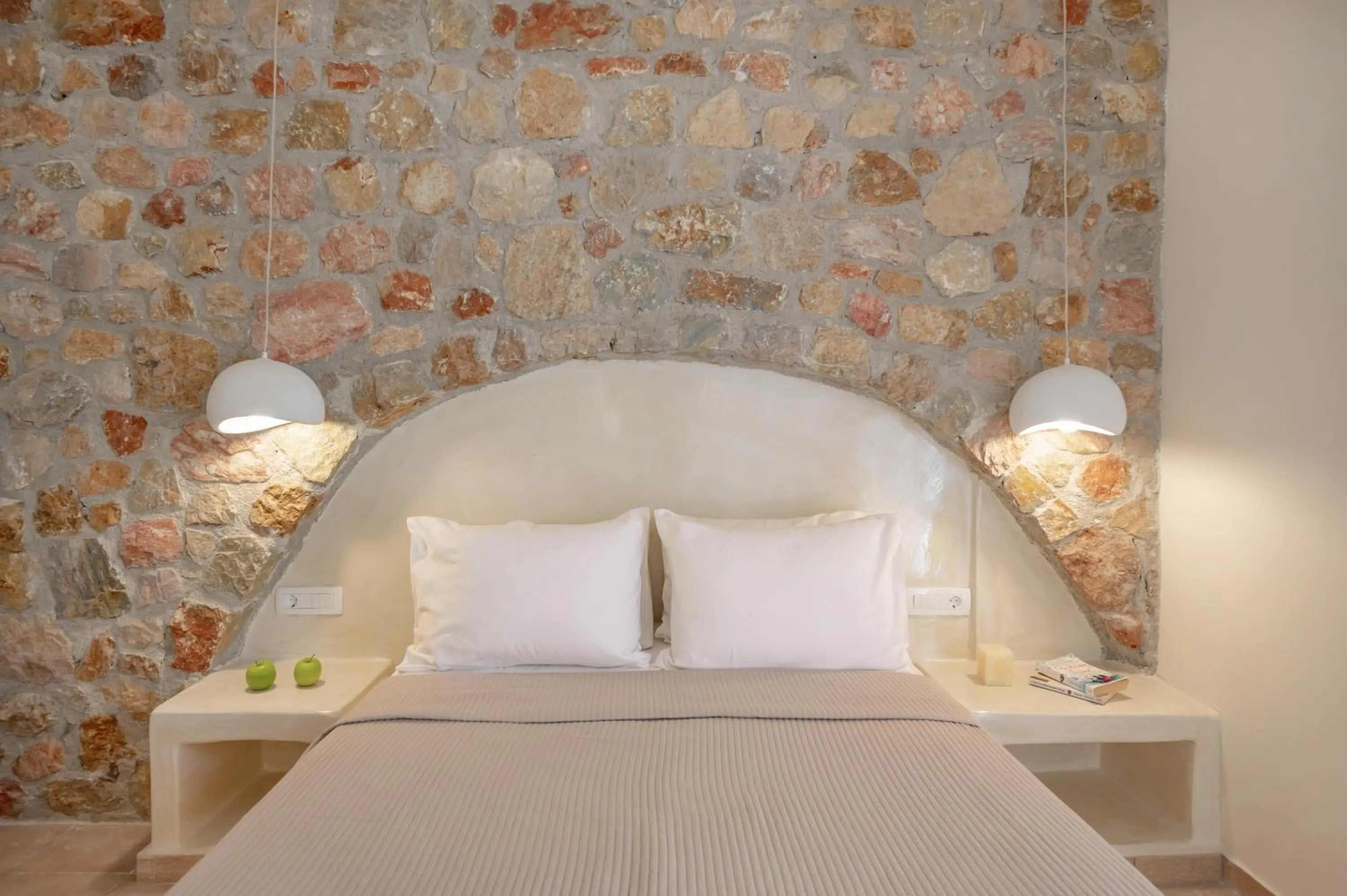 Bed in Loukas & Emma Eco Houses