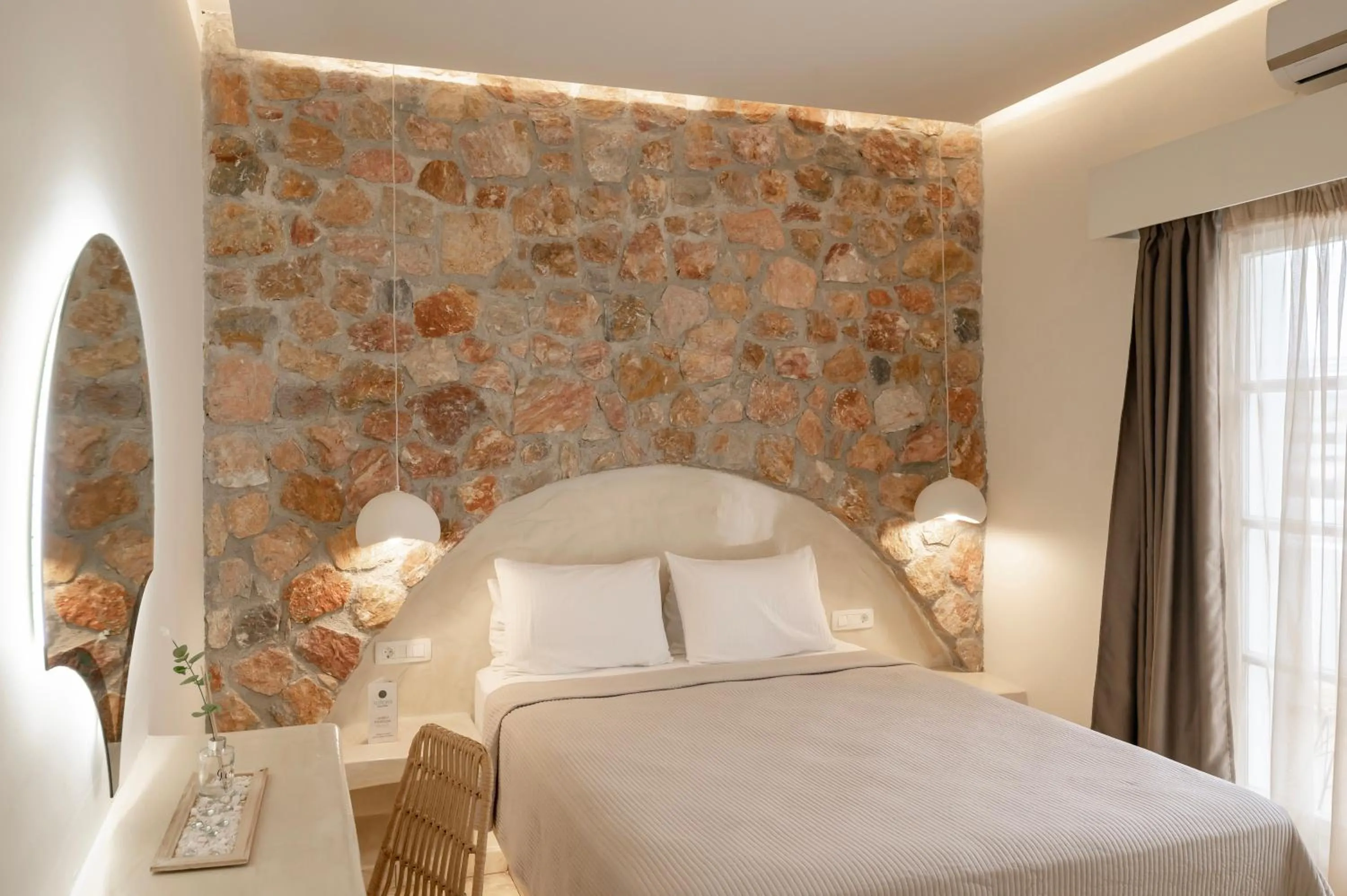 Bed in Loukas & Emma Eco Houses