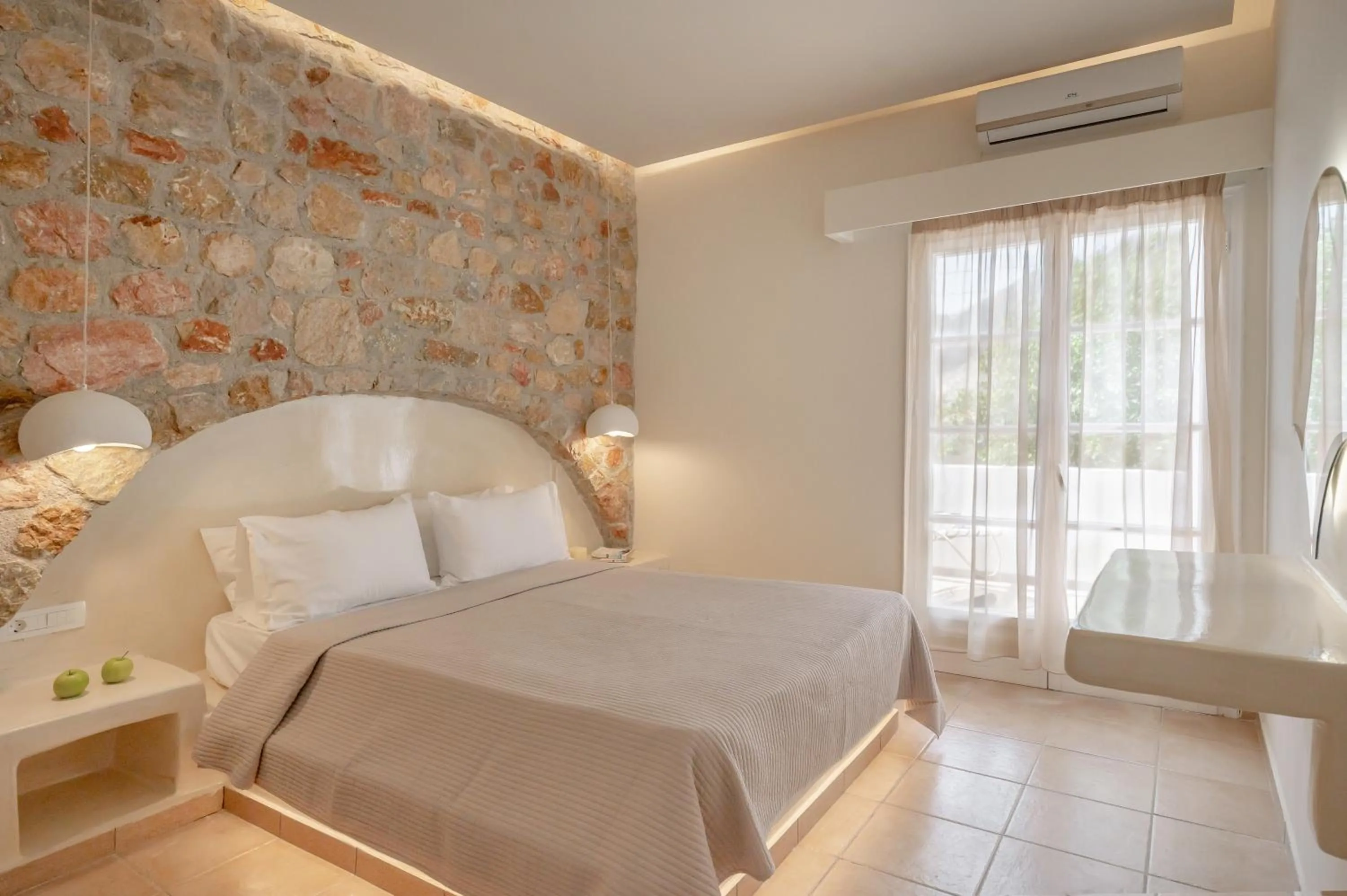 Bed in Loukas & Emma Eco Houses