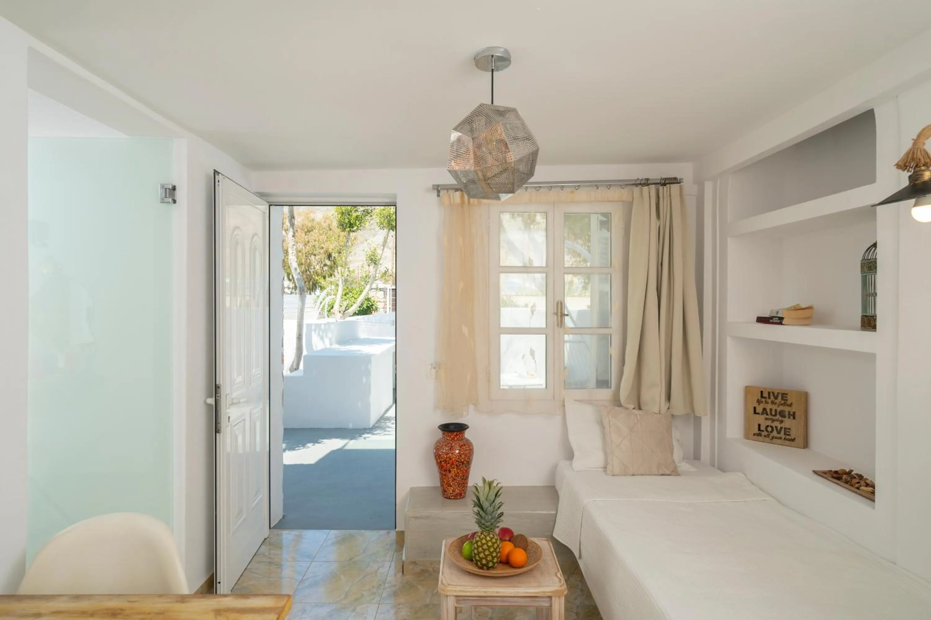 Bed in Loukas & Emma Eco Houses