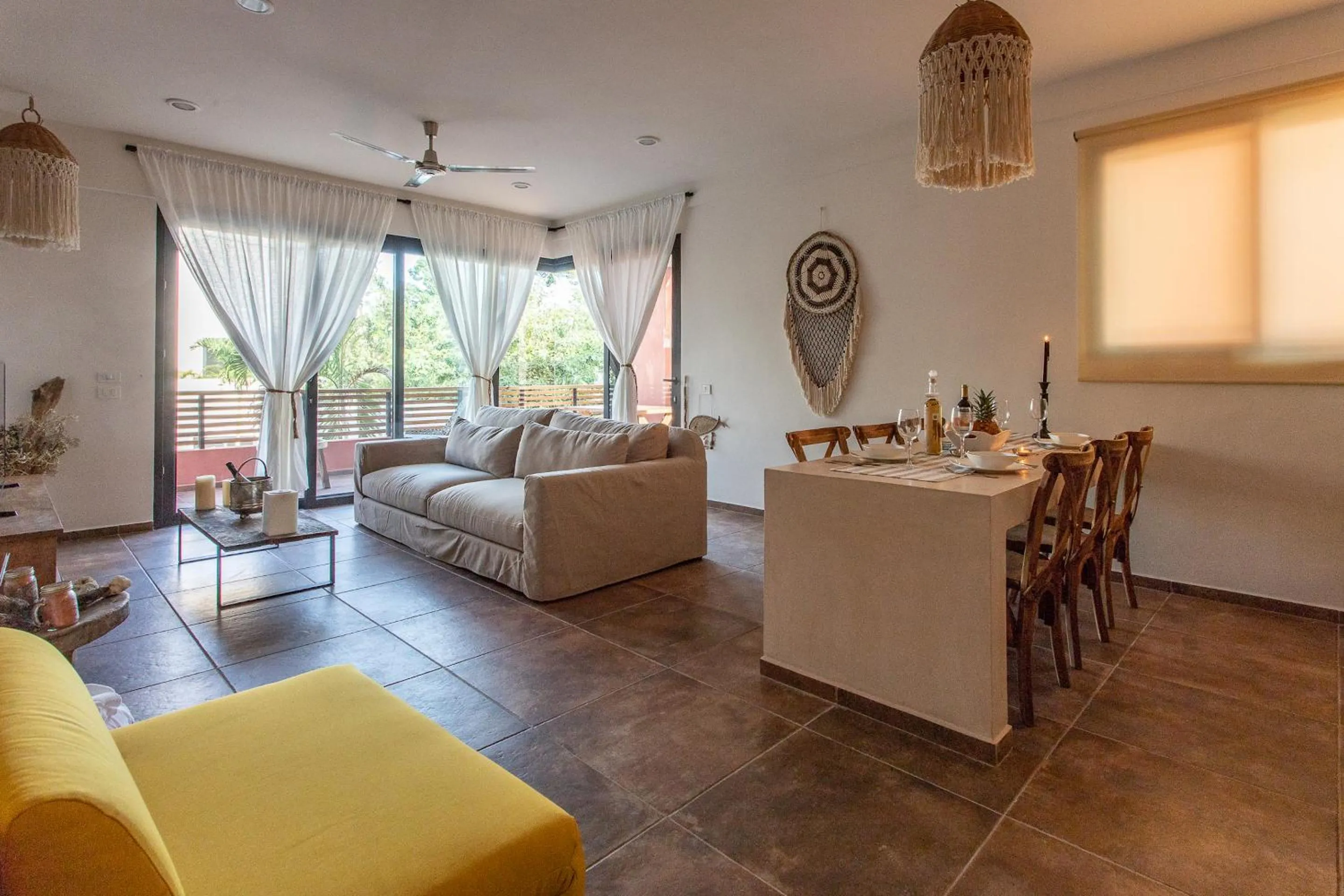 Dining area in Panacea Condo Tulum