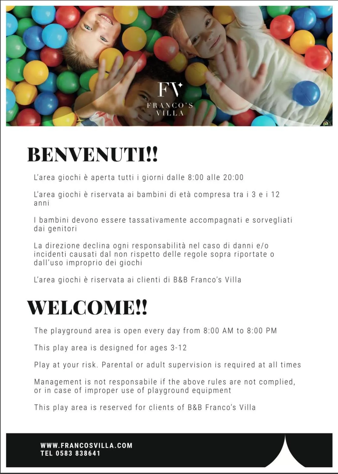 Children play ground in Lucca Franco's Villa