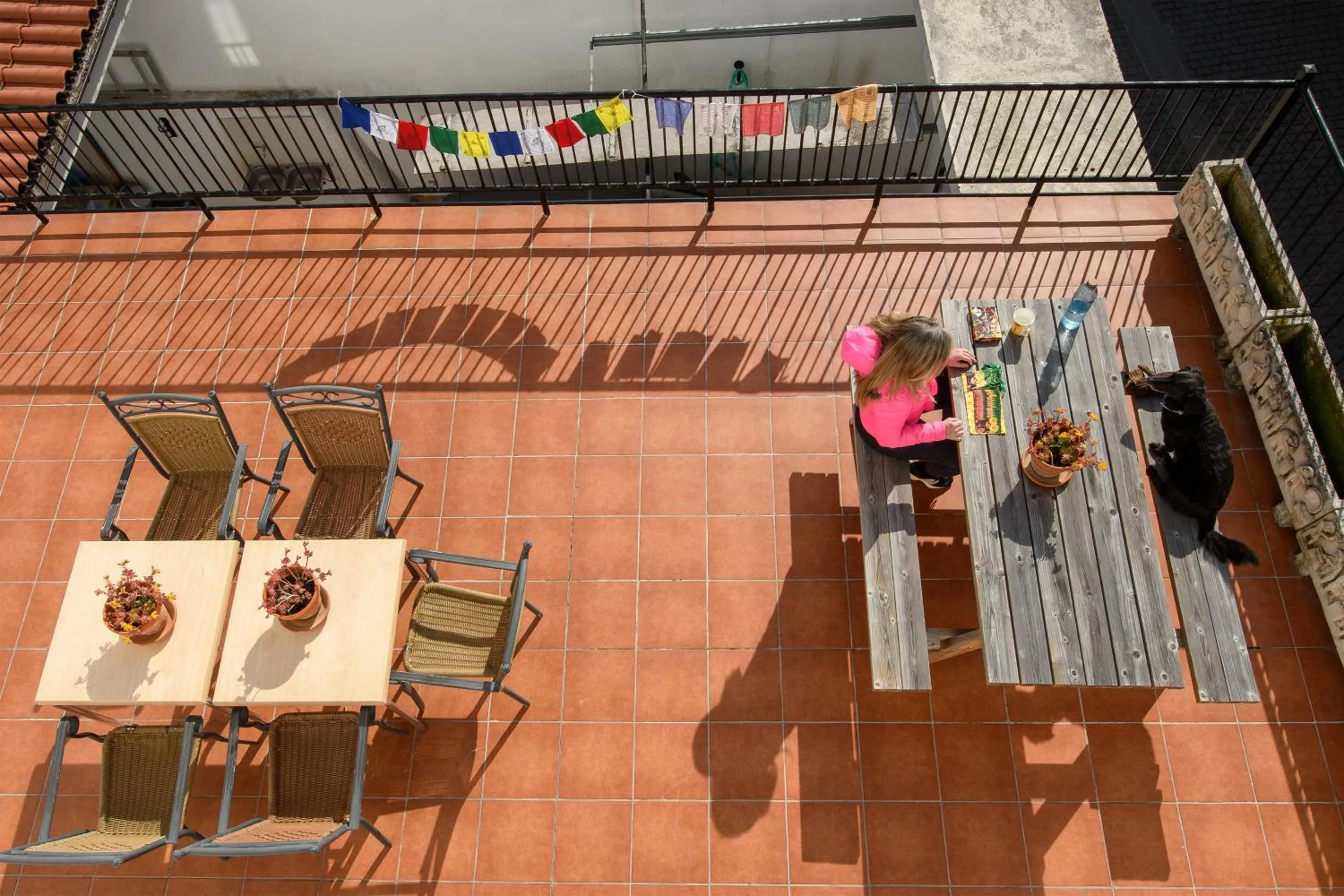 Balcony/Terrace in Albergue Estrella Guia