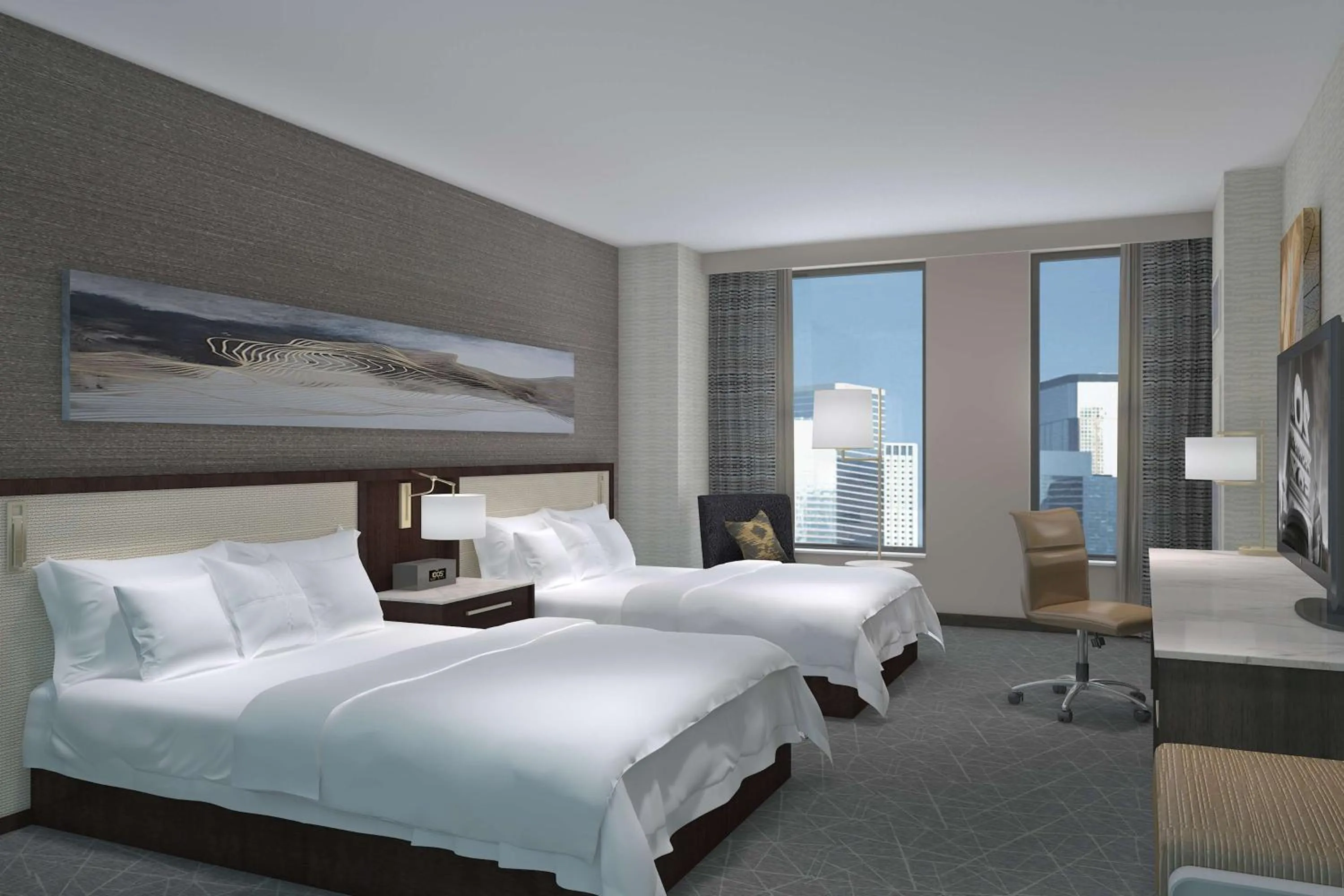 Bedroom, Bed in Hilton Rochester Mayo Clinic Area