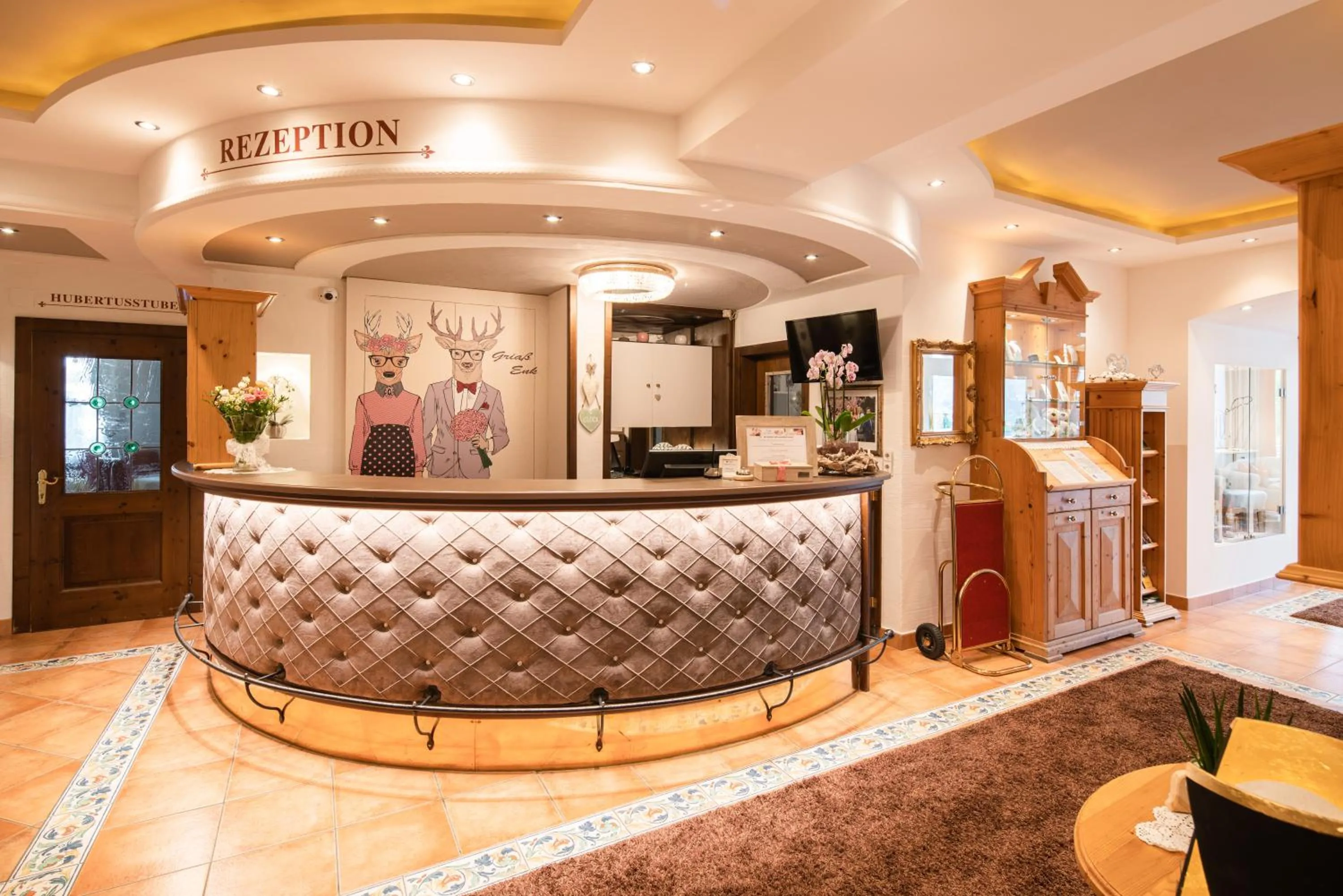 Lobby or reception in Hotel Hubertus