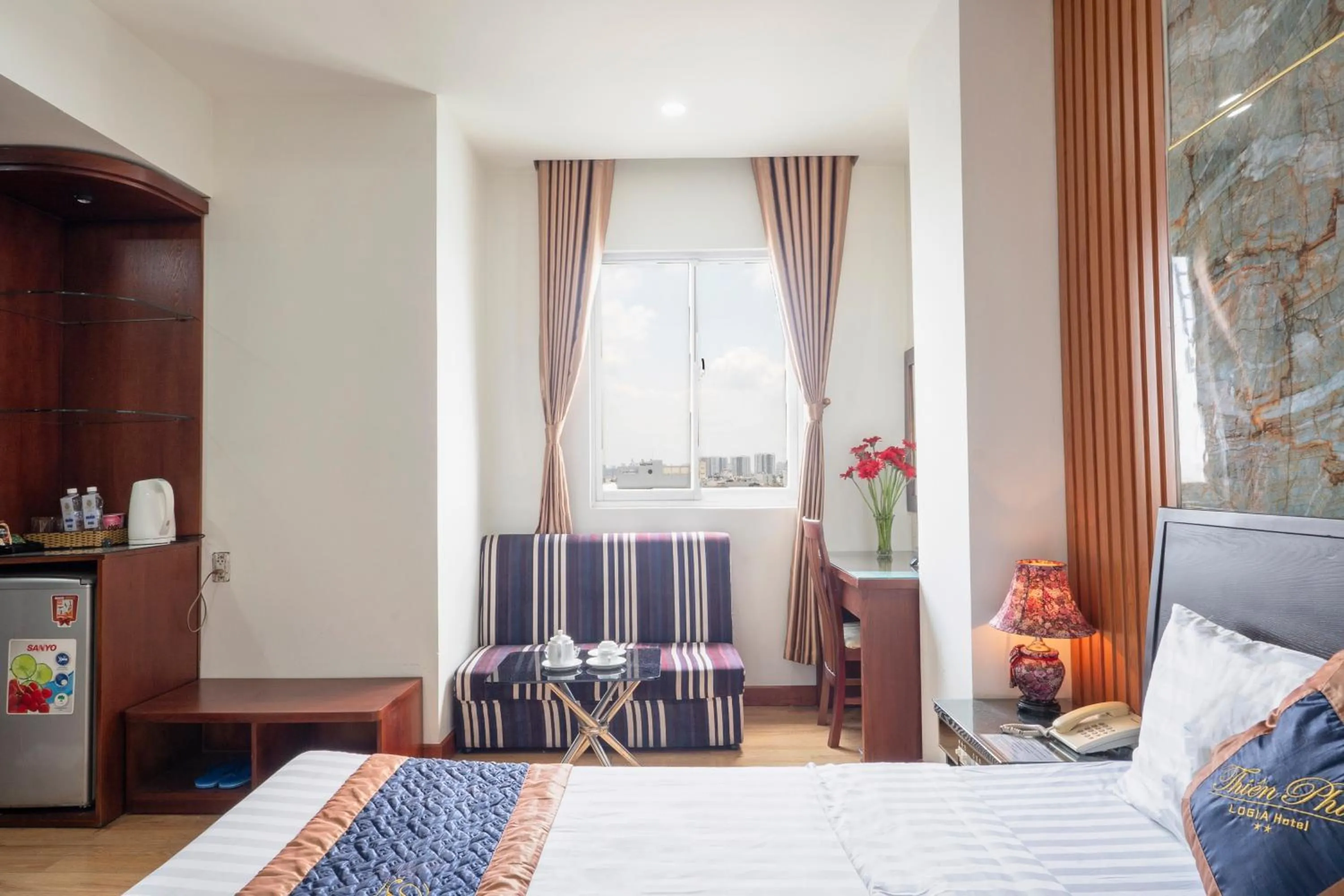 View (from property/room), Bed in Thien Phu Logia Hotel