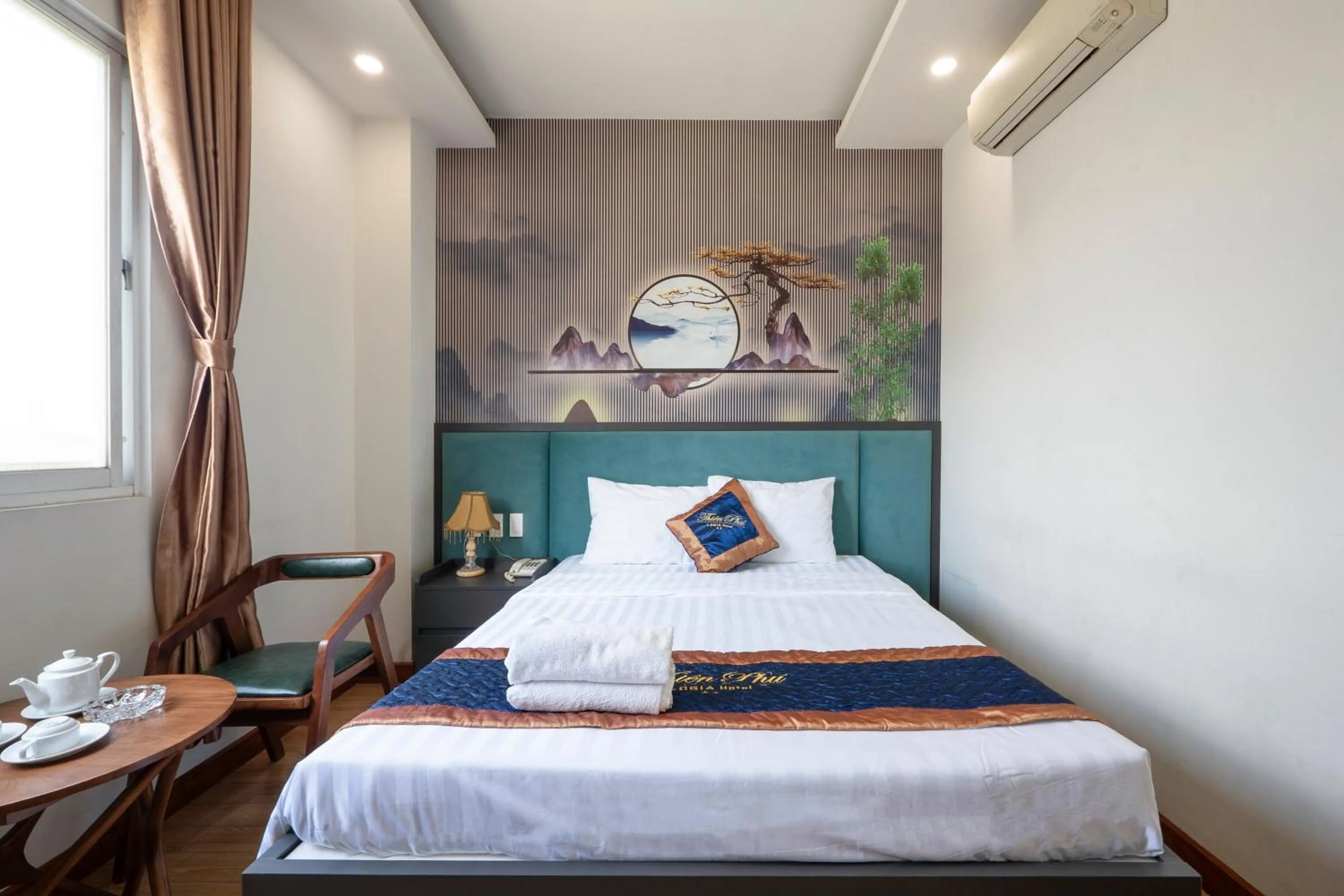 Bed in Thien Phu Logia Hotel