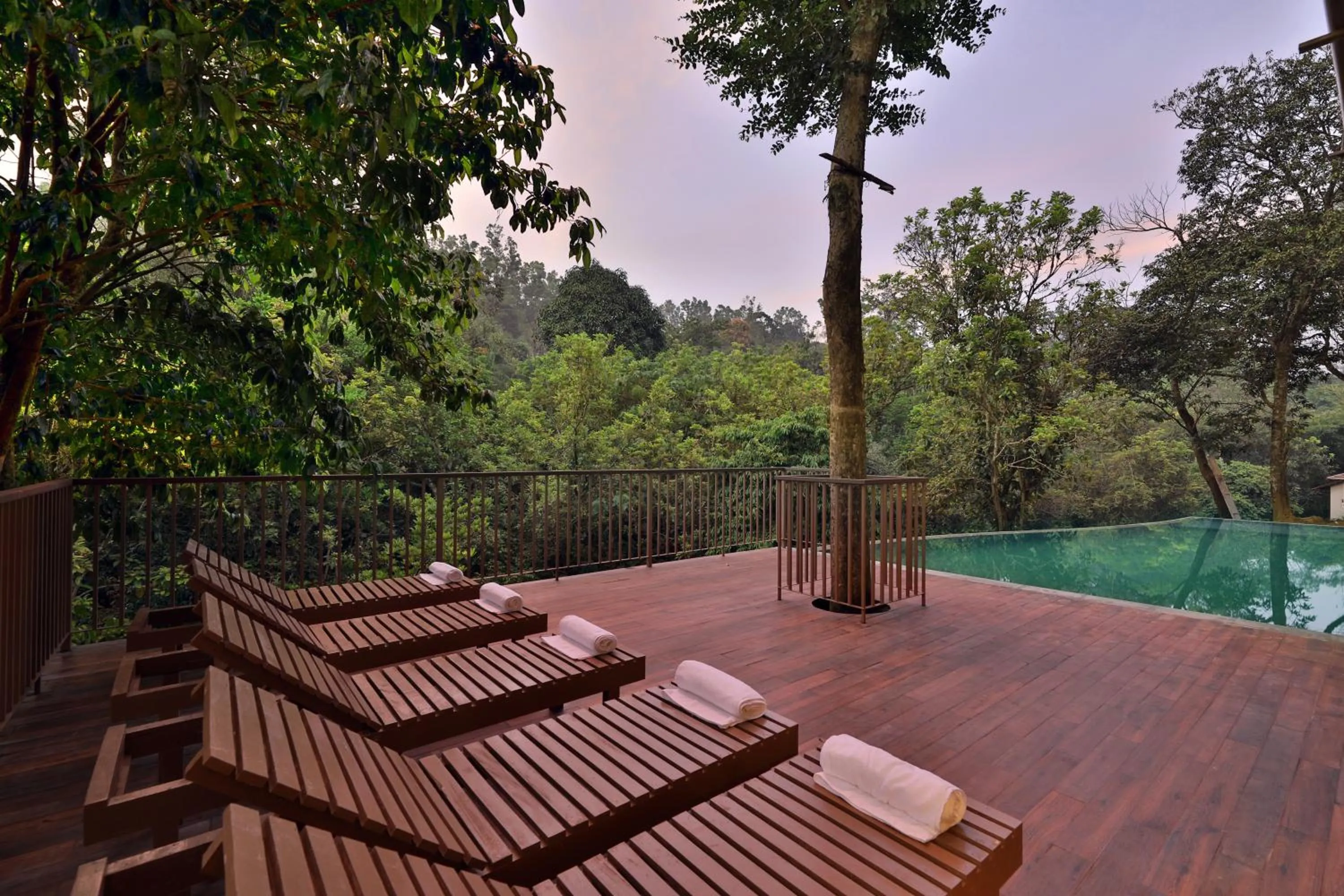Pool view in Abad Brookside Wayanad