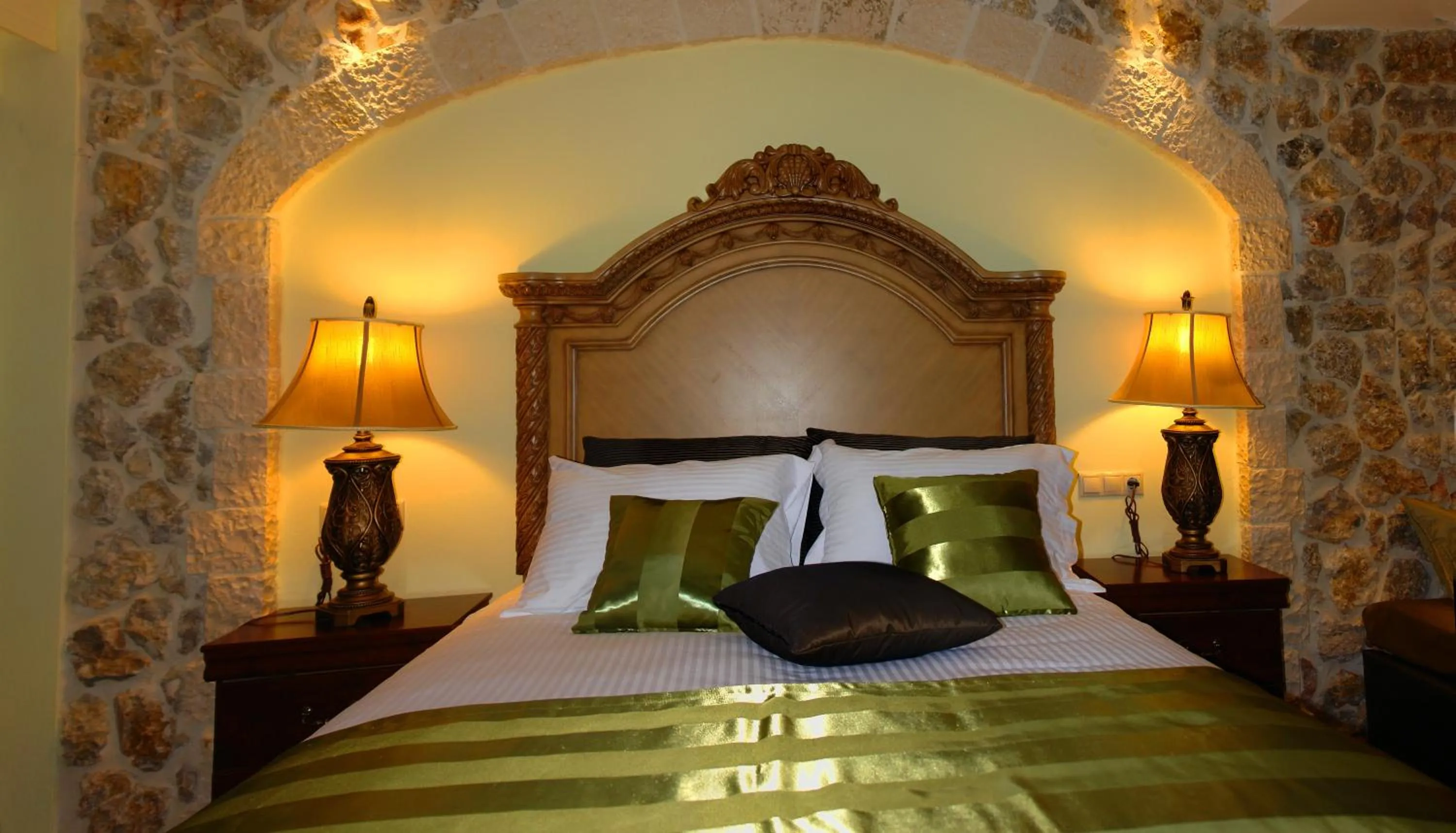 Bed in Archontopetra Boutique Hotel