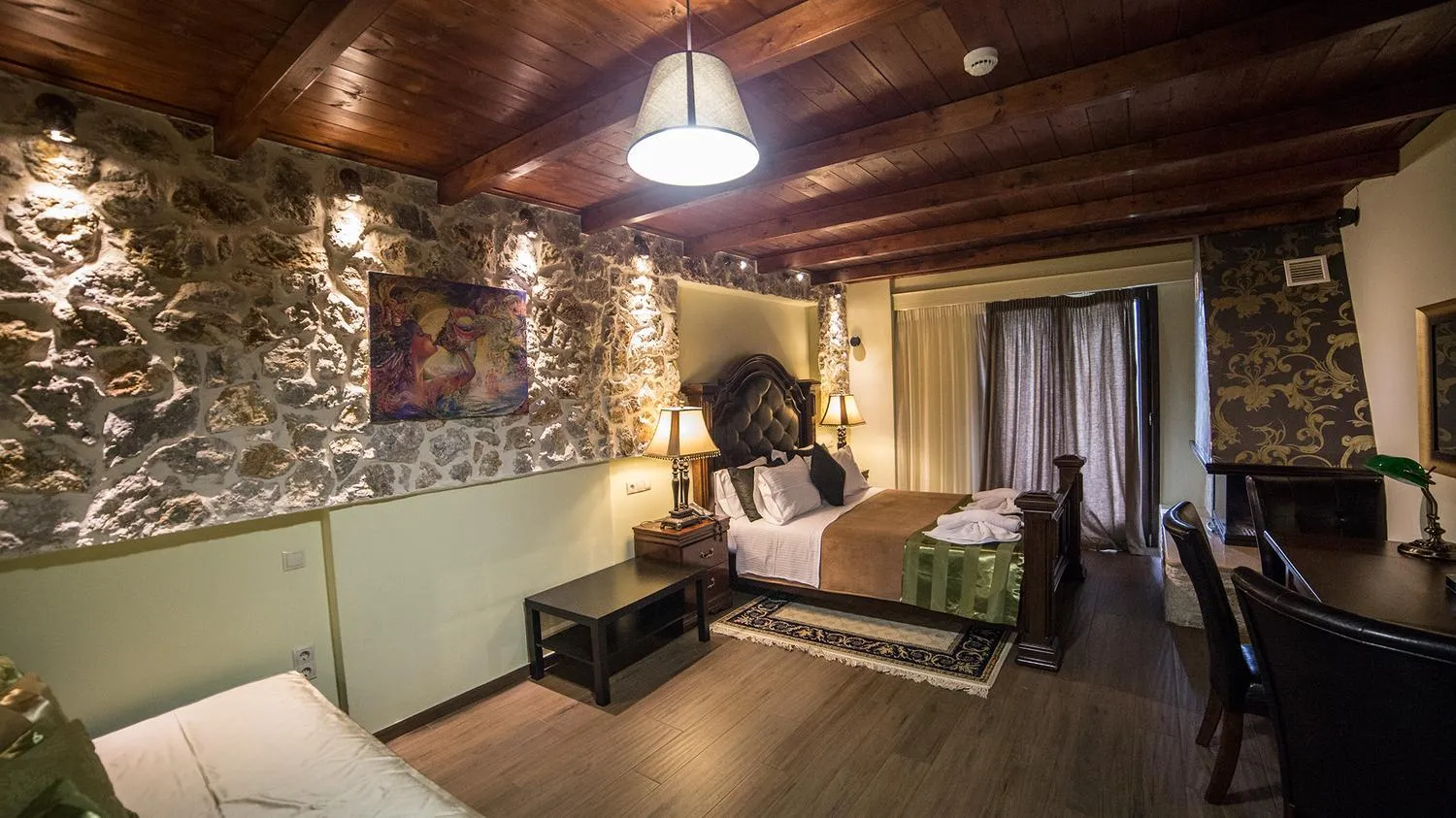 Bed in Archontopetra Boutique Hotel