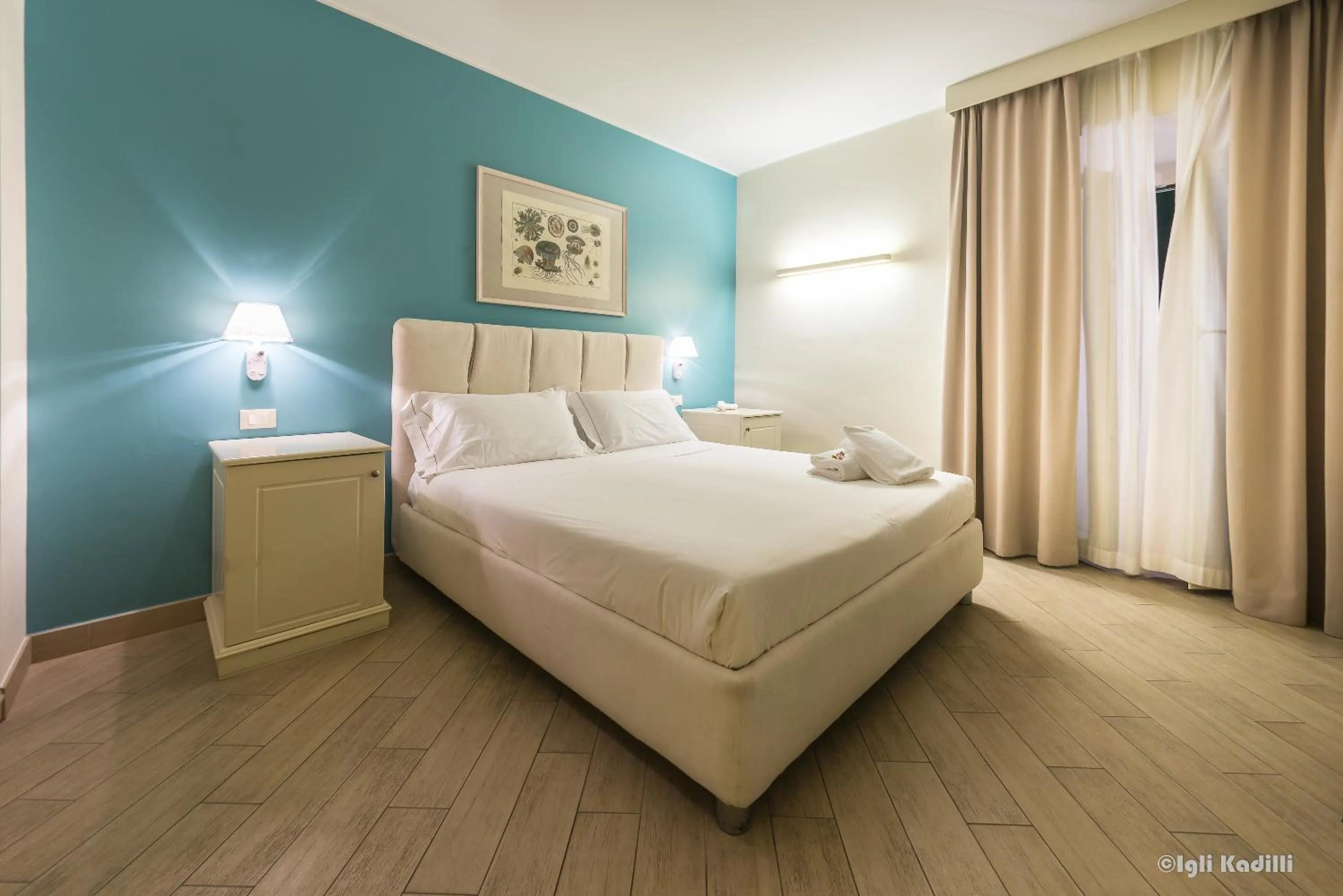 Bed in Hotel San Pietro Palace